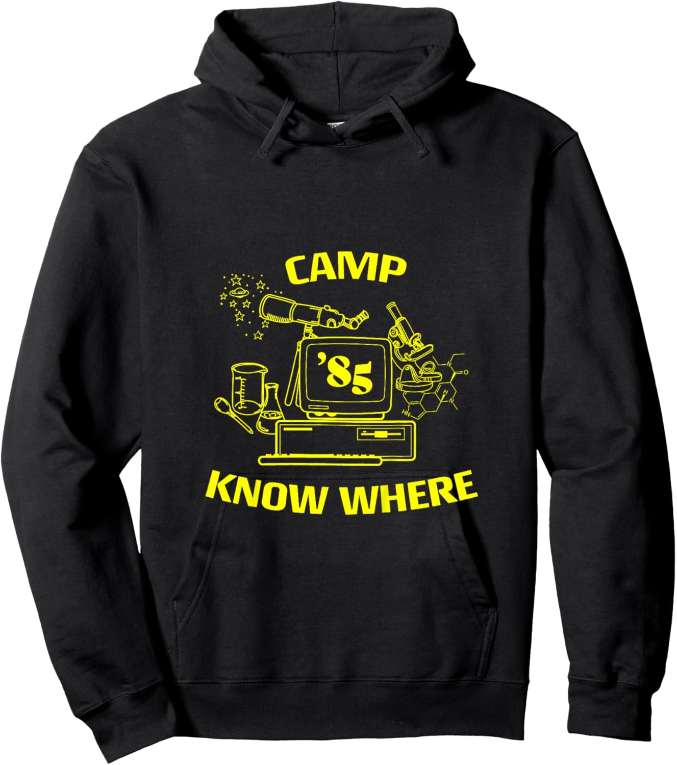 Netflix Stranger Things Camp Know Where 85 Logo Hoodie - Hoodie | Black