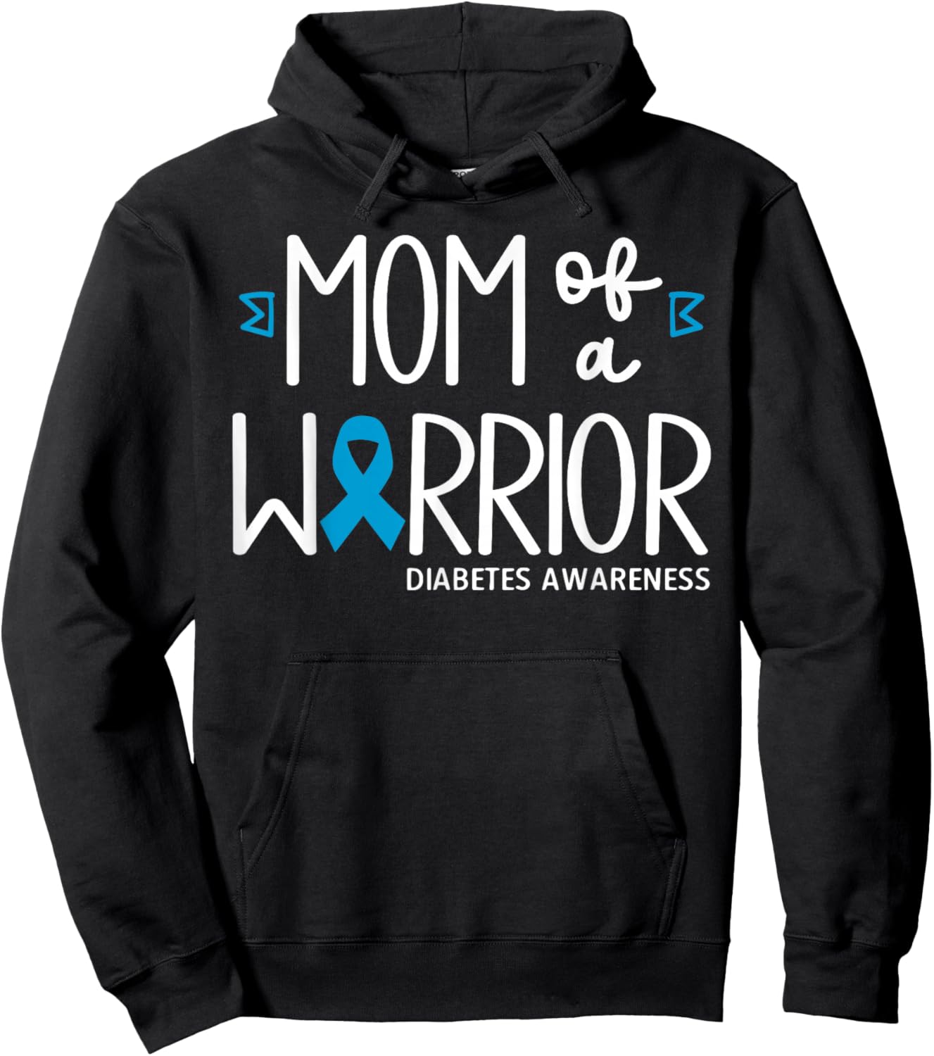 Mom of A Warrior Diabetes Awareness Mother T1D Diabetic Mom Hoodie - Hoodie | Black