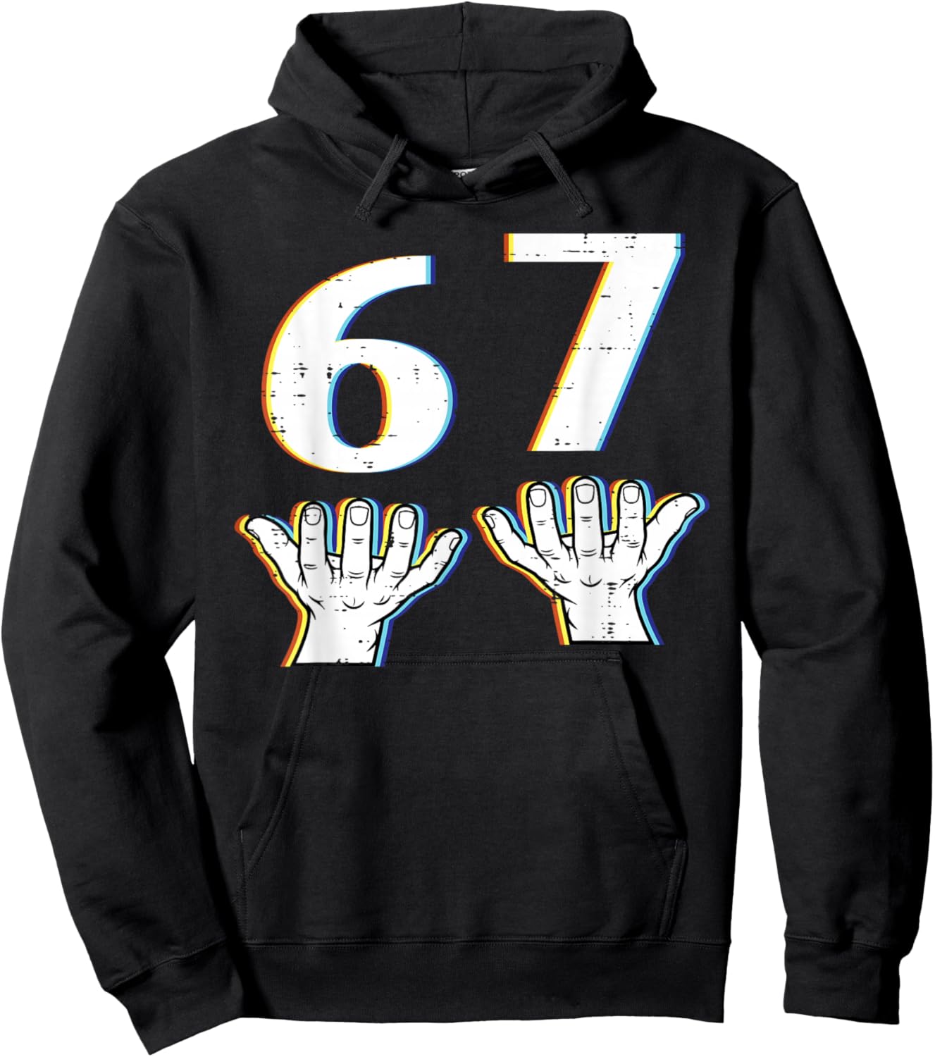 6 7 Meme Funny 67 Six Seven Gen Alpha Slang Kids Boys Youth Hoodie - Hoodie | Black