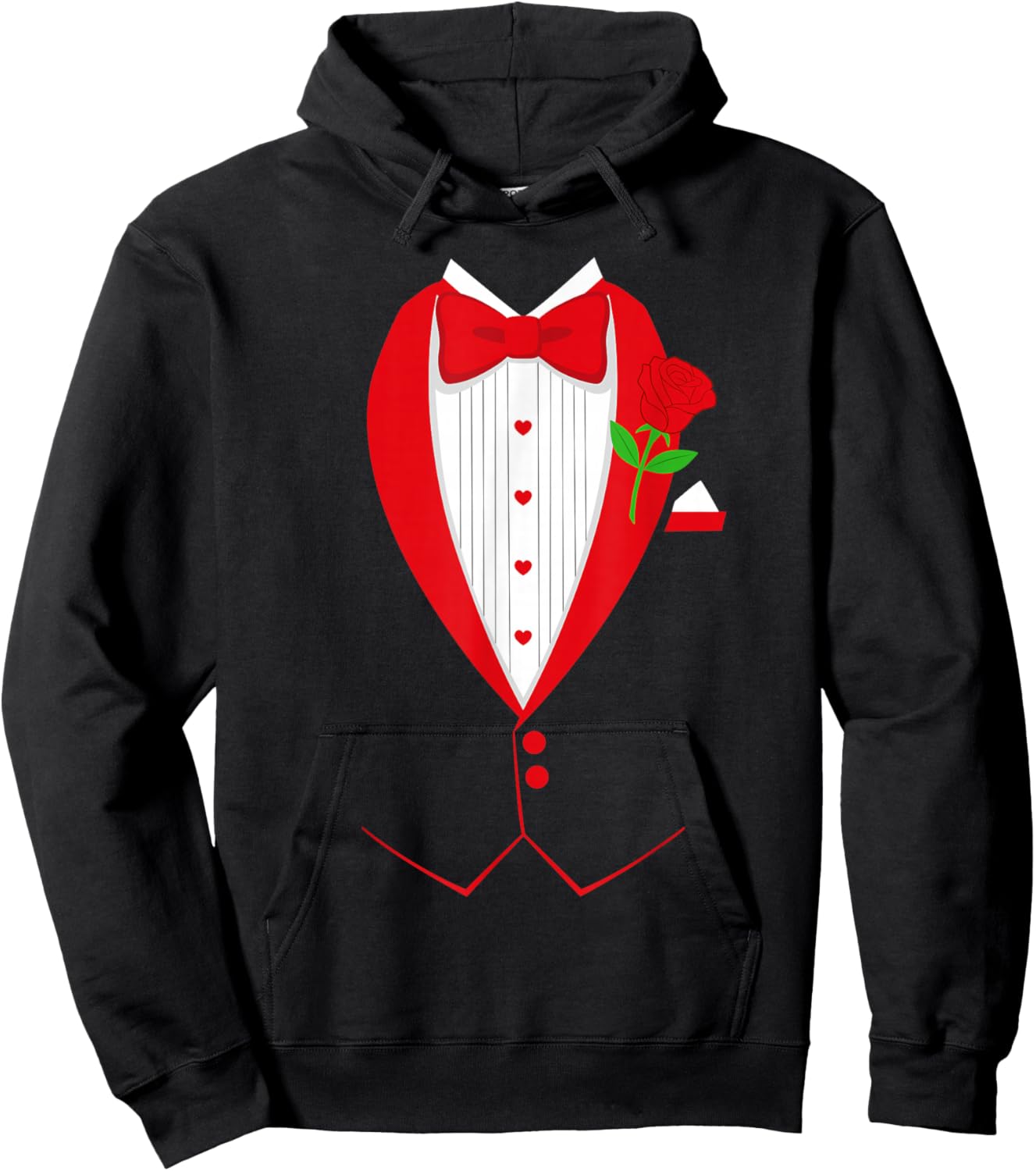 Funny Bow Tie Tuxedo Formal Party Valentines Day Costume Hoodie - Hoodie | Black