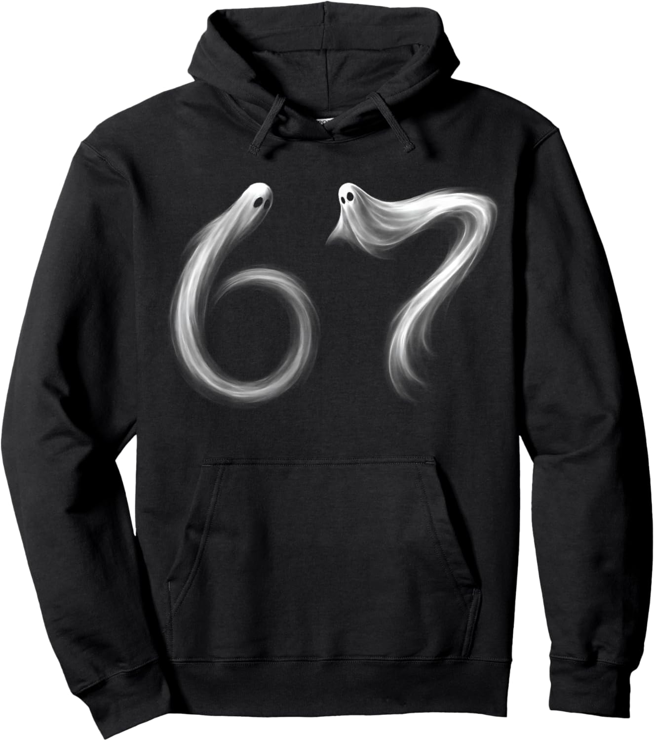 Funny Six Seven 6 7 Meme 67 Design Ghost Halloween Costume Hoodie - Hoodie | Black
