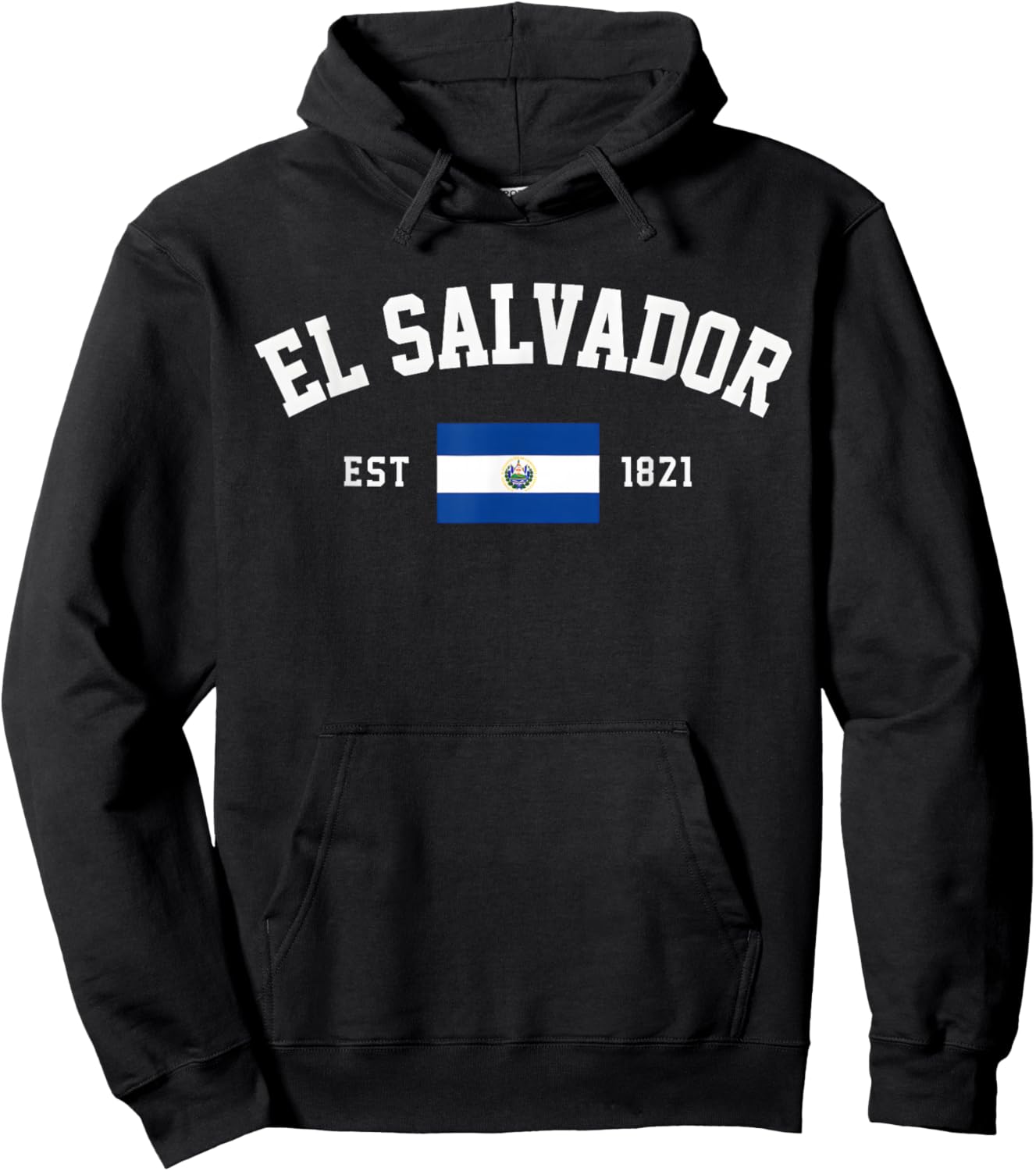 El Salvador EST 1821 Flag Hoodie - Hoodie | Black