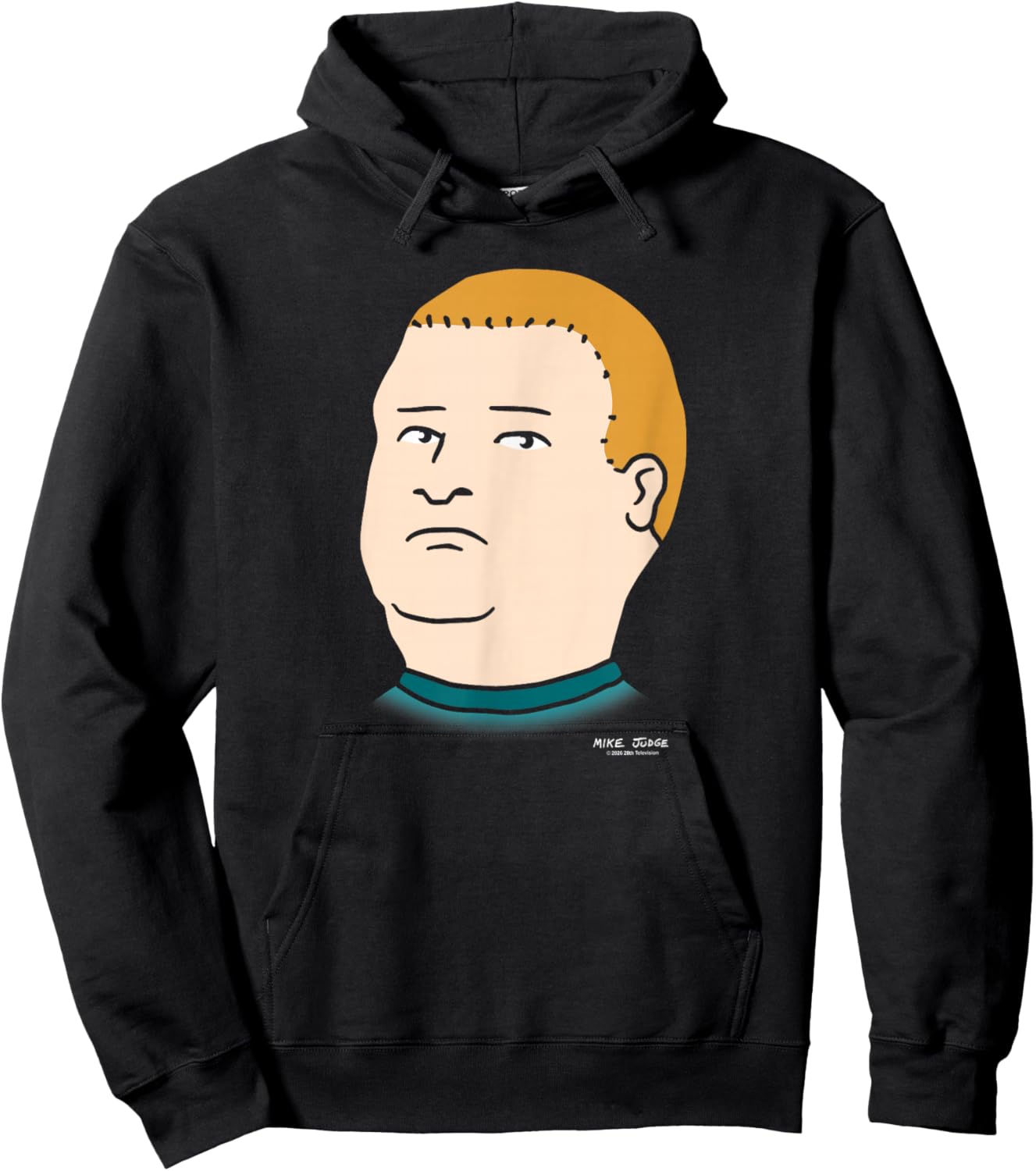 King of The Hill Bobby Hill Oversized Portrait Retro Cartoon Hoodie - Hoodie | Black