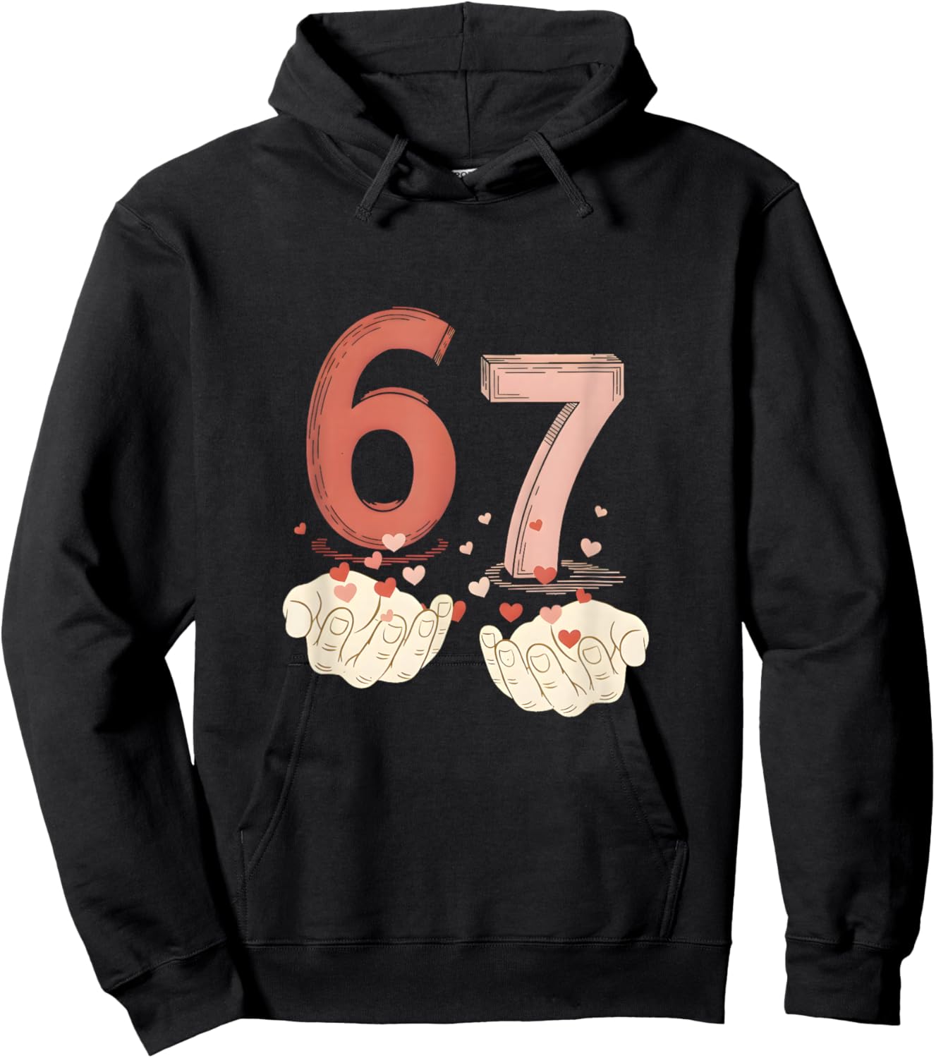 Funny Six Seven 6 7 67 Matching Valentines Day Couples Hoodie - Hoodie | Black
