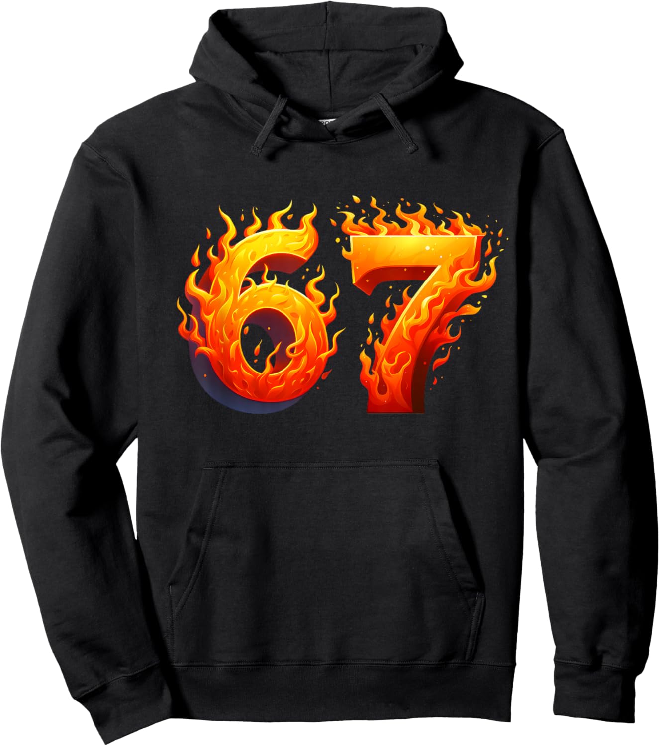 67 Meme Flames Funny Six Seven Gen Alpha Slang Graphic Hoodie - Hoodie | Black
