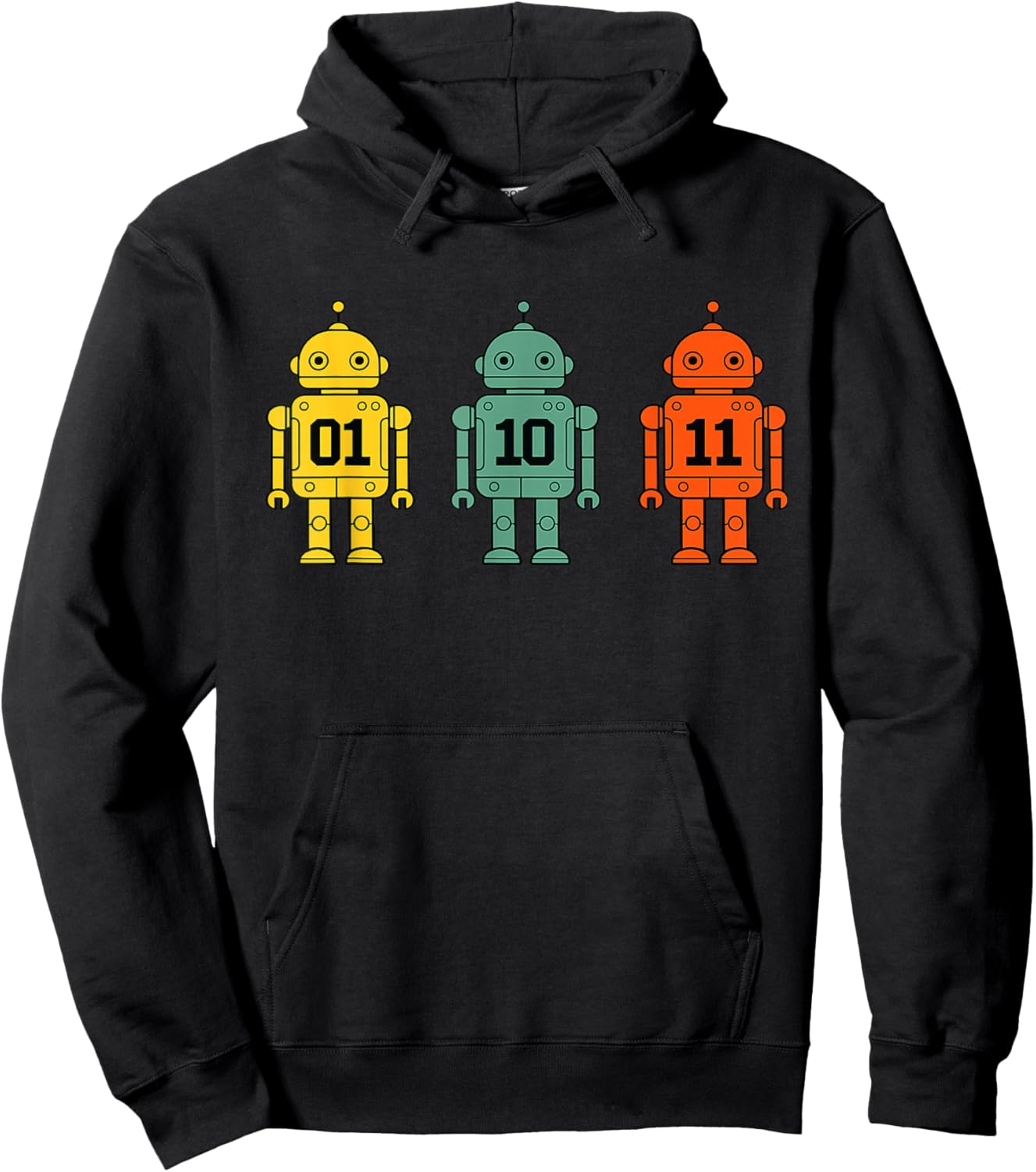 01 10 11 Robot Hoodie - Hoodie | Black