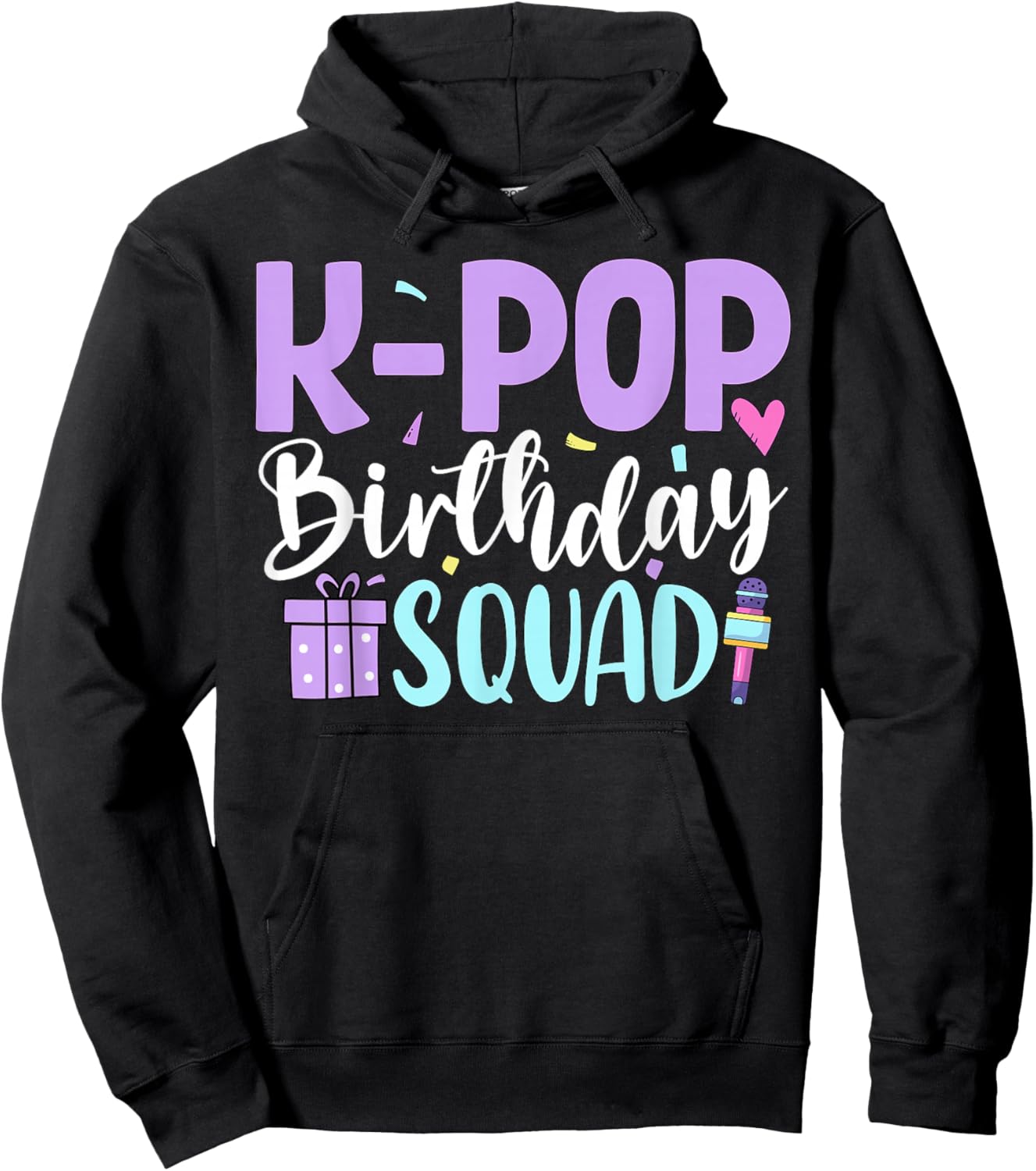 K Pop Birthday Squad Korean Pop Birthday Party Hoodie - Hoodie | Black