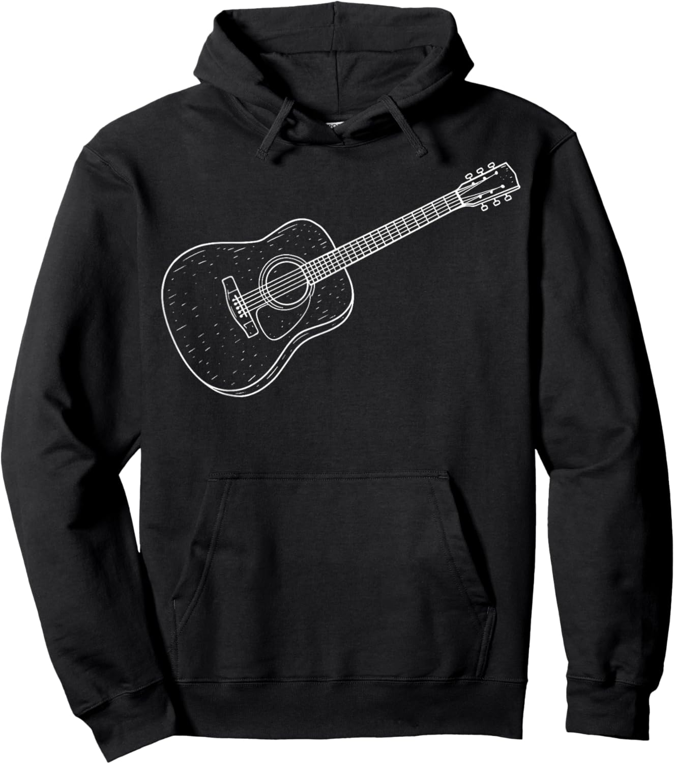 Acoustic Guitar Illustration Hoodie - Hoodie | Black