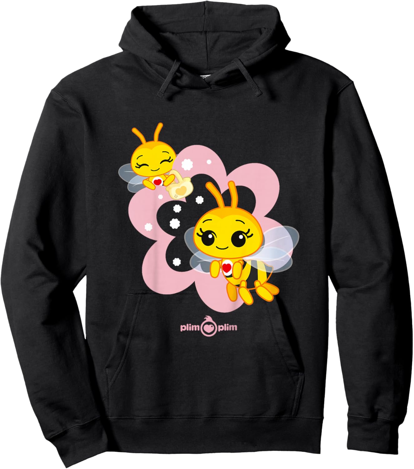 Plim Plim Bee Bees on Flower Cute Design Hoodie - Hoodie | Black