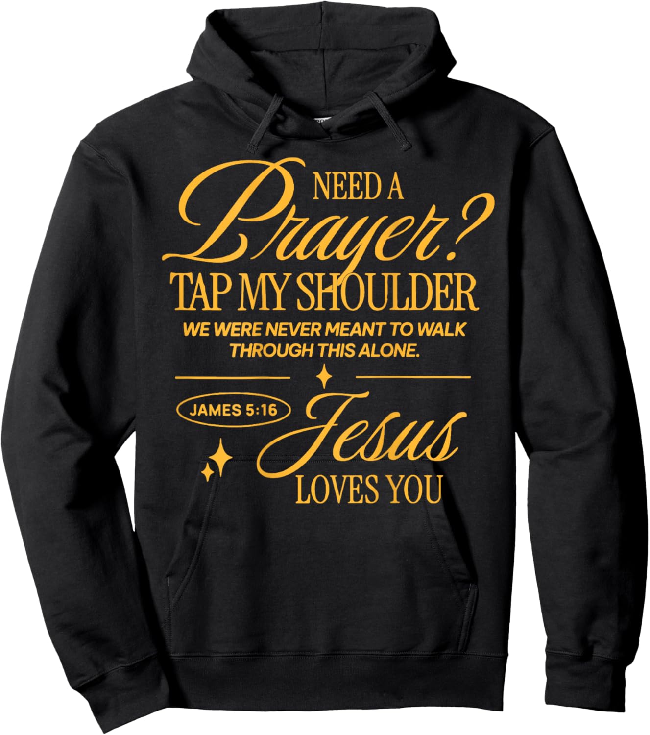 Need Prayer Tap My Shoulder Christian Men Women (On Back) Hoodie - Hoodie | Black