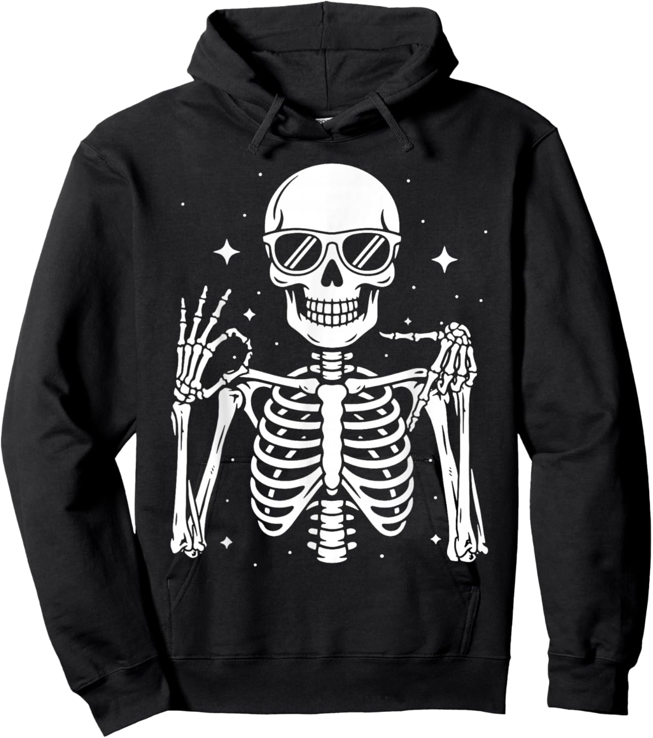 Six Seven 6 7 Meme Gen Alpha Halloween Skeleton Hands Sign Hoodie - Hoodie | Black