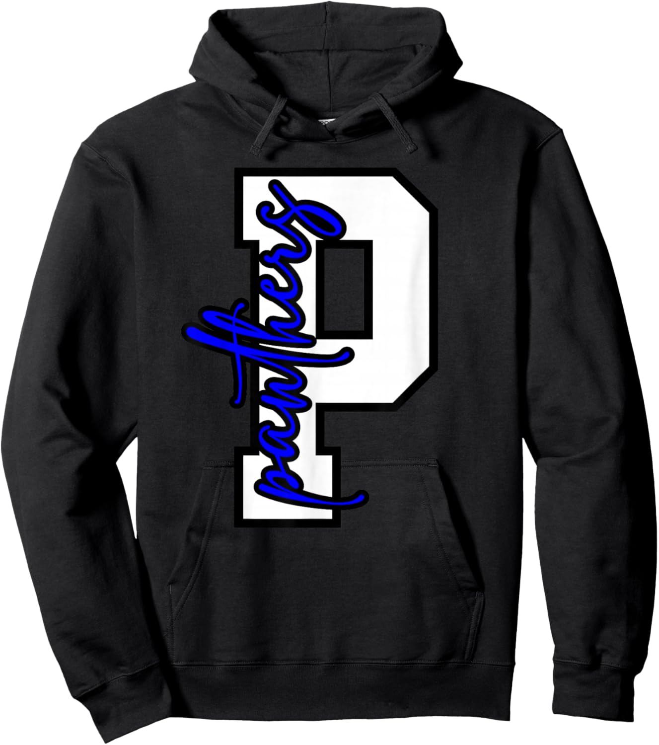 Panthers Varsity Letter School Spirit Blue Panther Pride Hoodie - Hoodie | Black