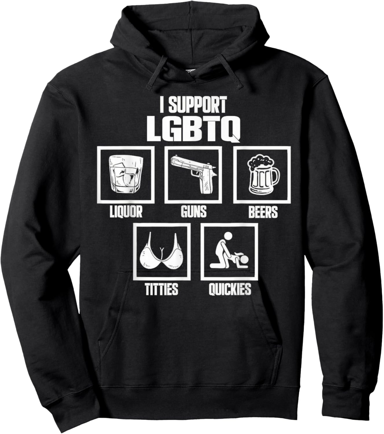 I Support LGBTQ Pride Month Social Justice Funny Meme Hoodie - Hoodie | Black