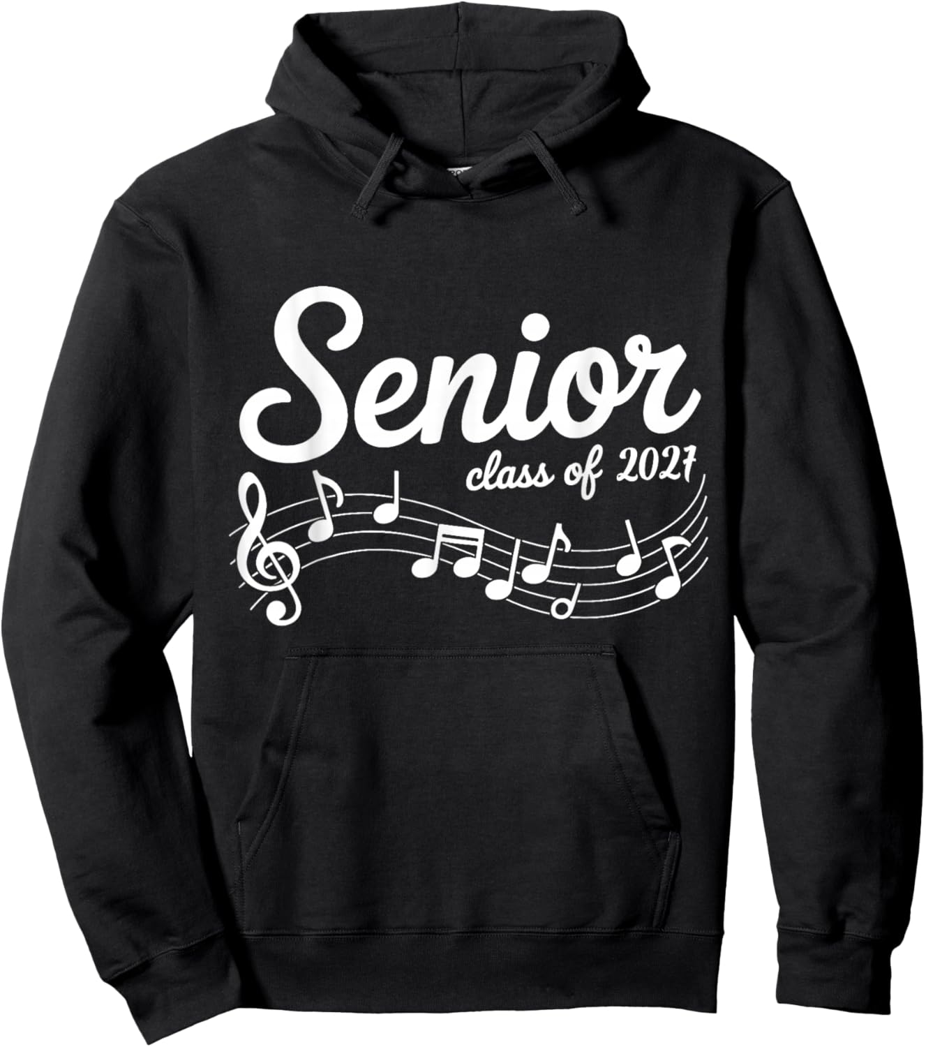 2027 Senior Choir Band Orchestra Class of 2027 Music Notes Hoodie - Hoodie | Black