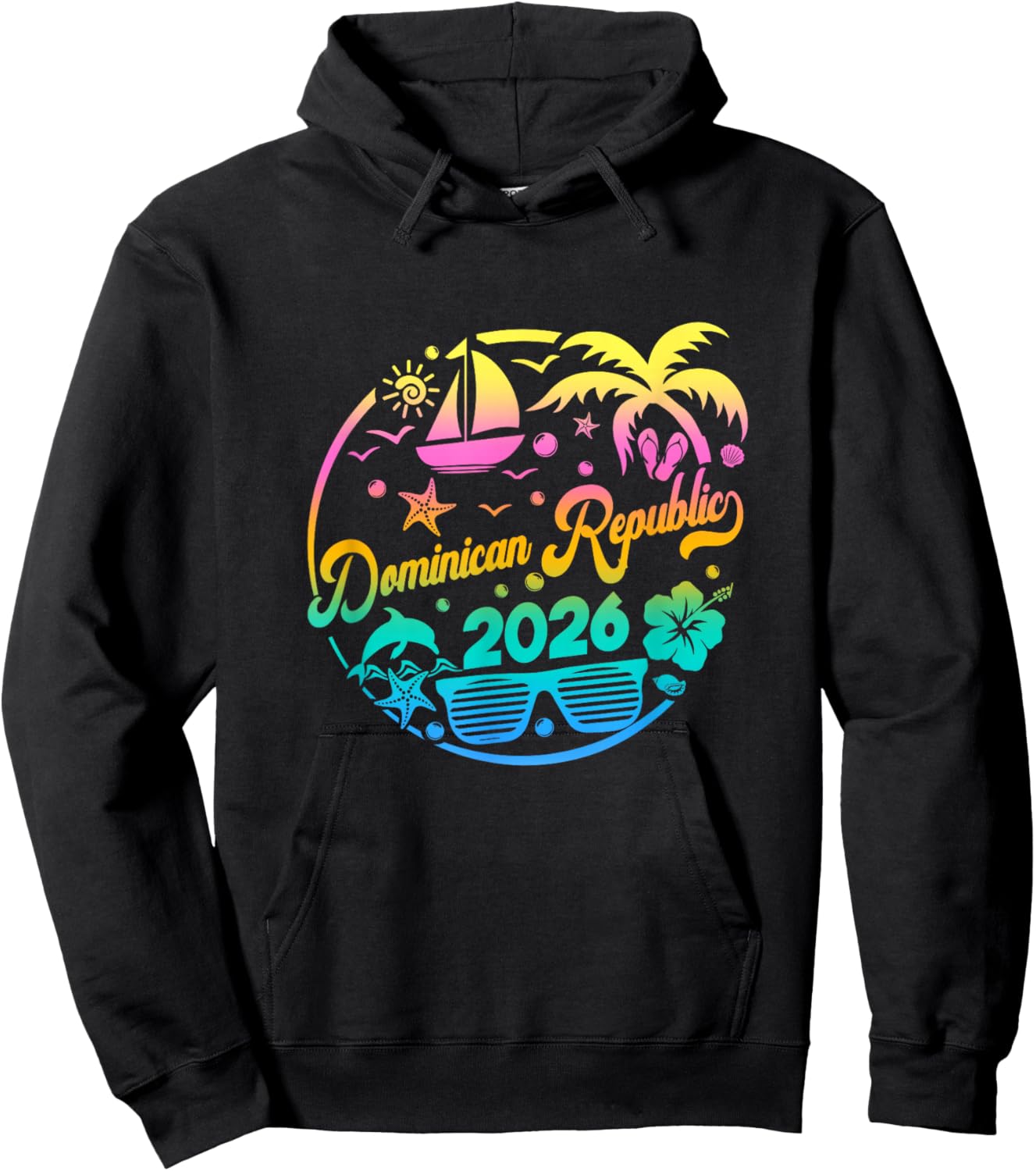 Dominican Republic 2026 Family Vacation Beach Matching Group Hoodie - Hoodie | Black