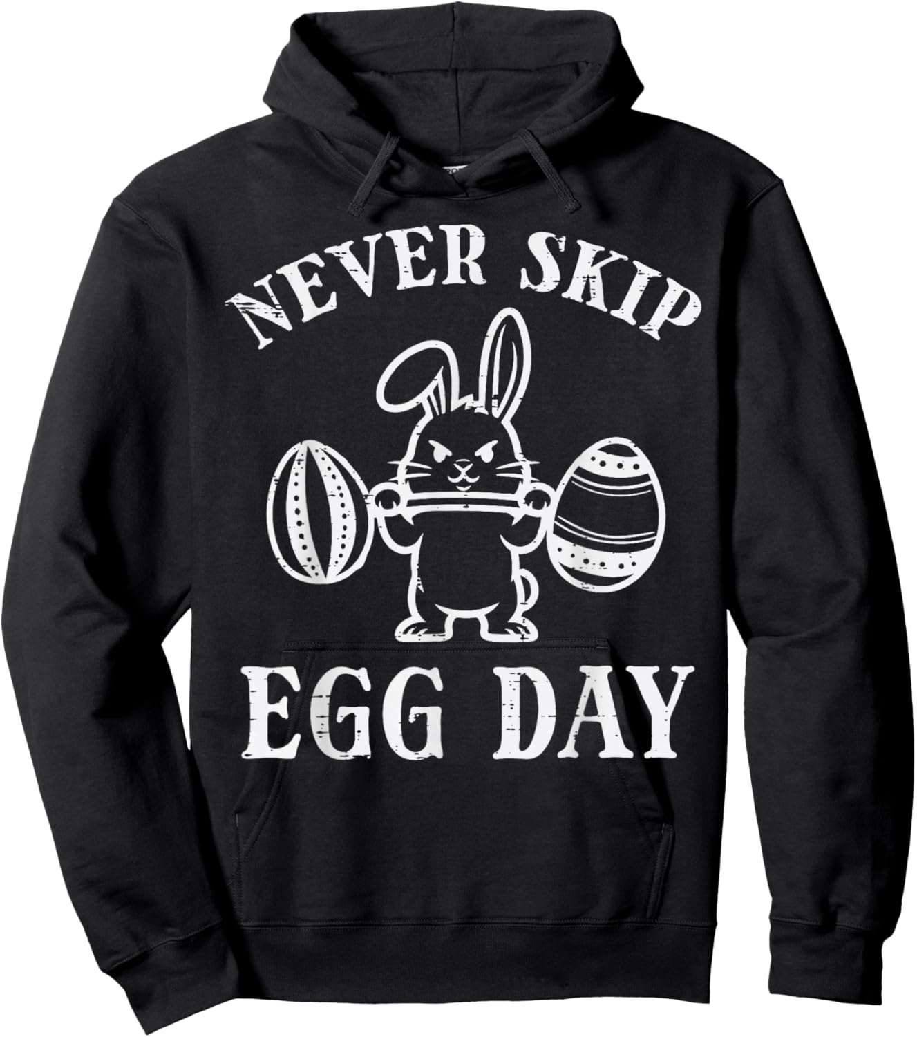 Easter Workout Never Skip Egg Day Funny Bunny Gym Men Women Hoodie - Hoodie | Black