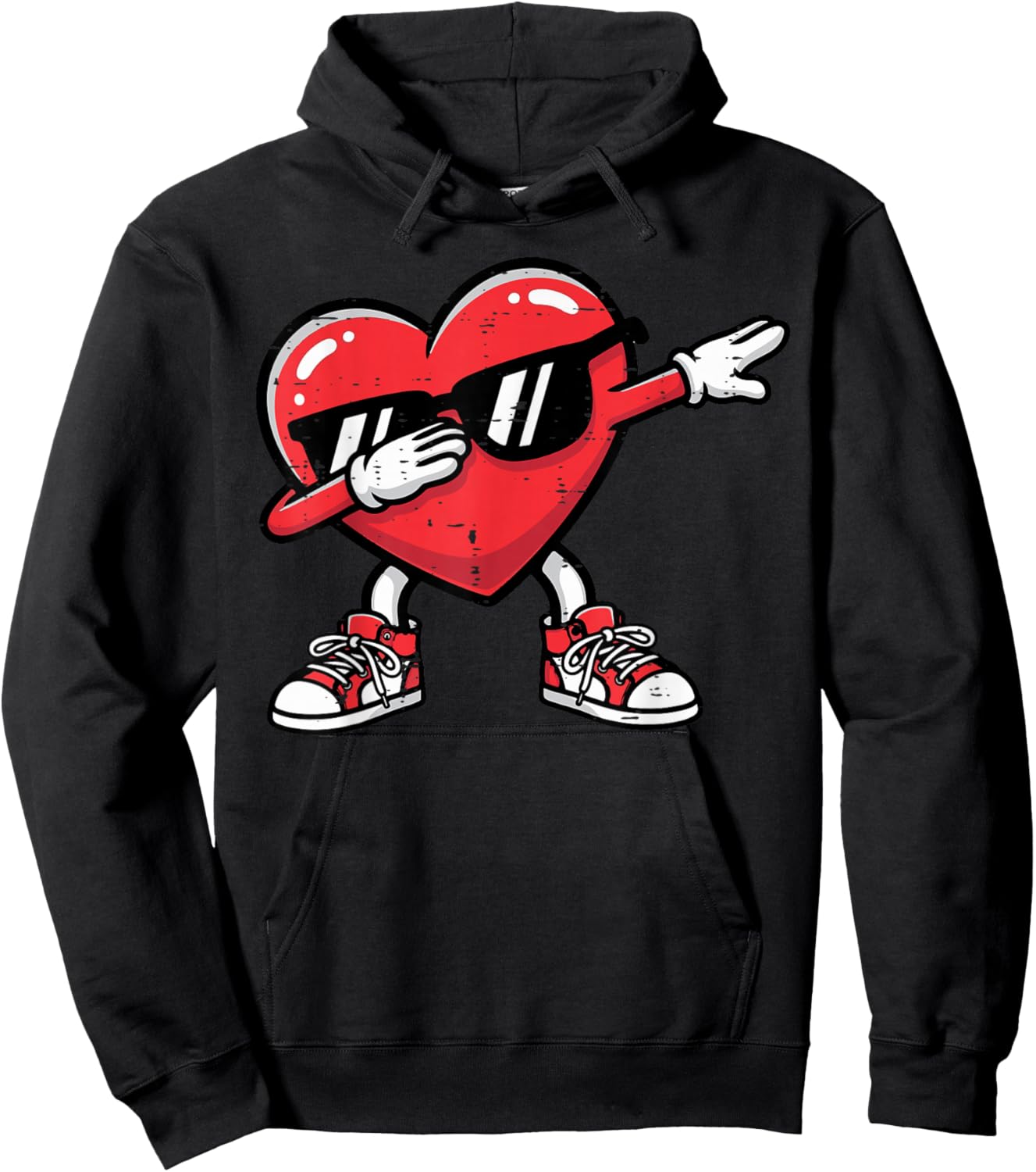 Valentines Day Dabbing Heart Dab Dance Girls Kids Women Men Hoodie - Hoodie | Black