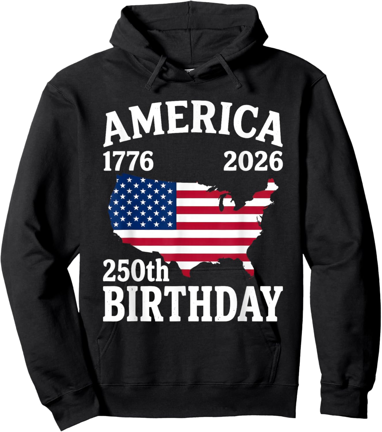 250 Years American 1776 2026 250th USA Patriotic 4th of July Hoodie - Hoodie | Black