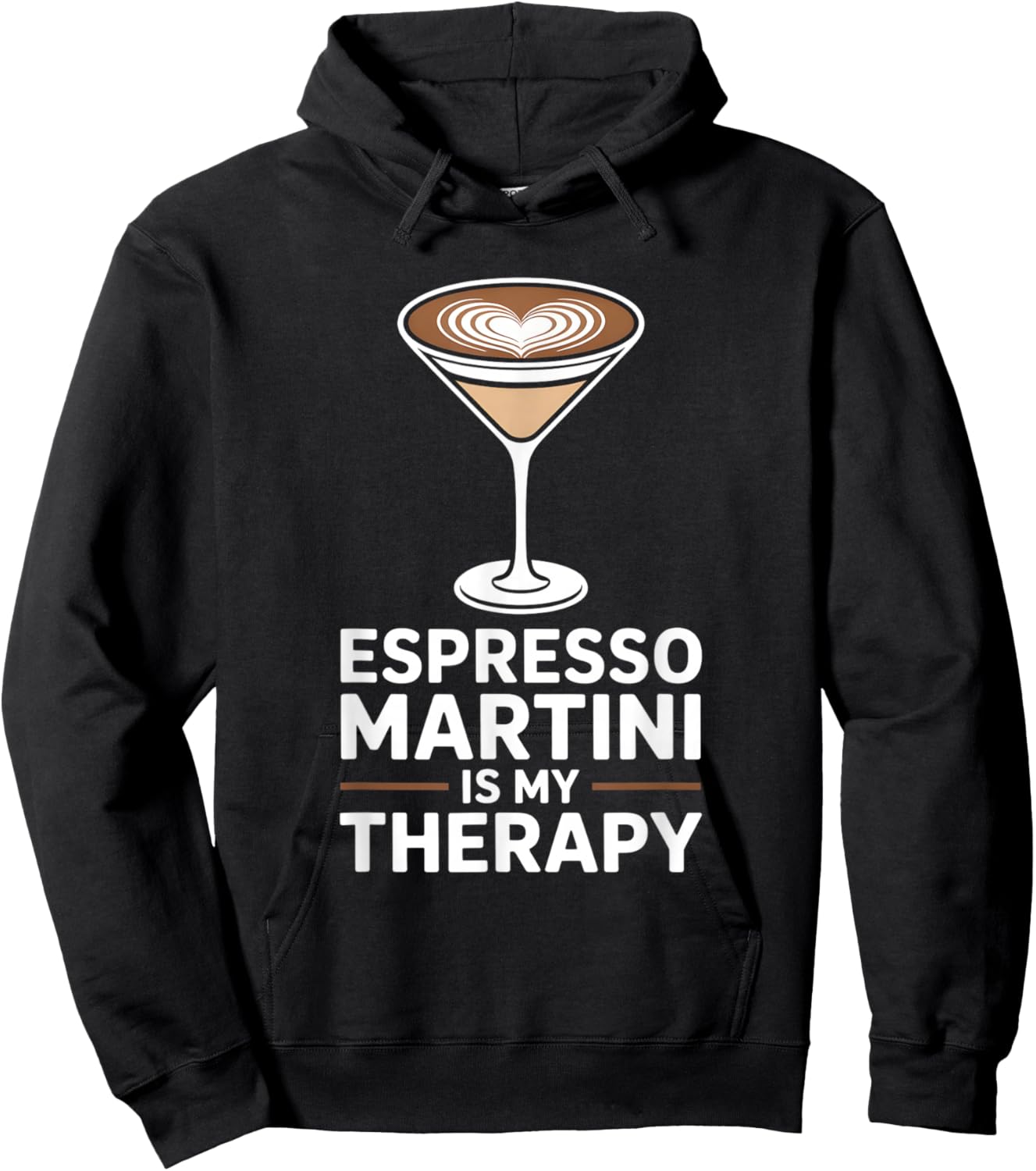 Espresso Martini is My Therapy Funny Coffee Cocktail Lover Hoodie - Hoodie | Black