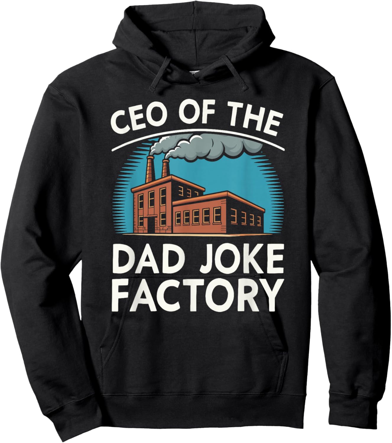 Funny Joke Fathers Retro CEO of The Dad Joke Factory Hoodie - Hoodie | Black