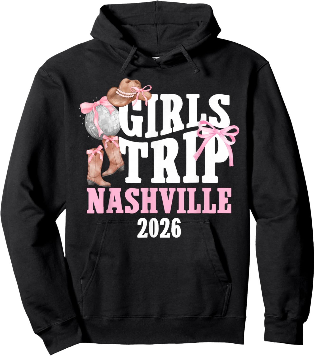Girls Trip Nashville 2026 Girls Travel Nashville Vacation Hoodie - Hoodie | Black