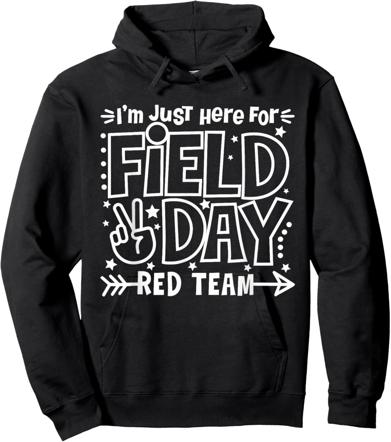 Red Team Just Here for Field Day Fun Day 2026 Teacher Kids Hoodie - Hoodie | Black