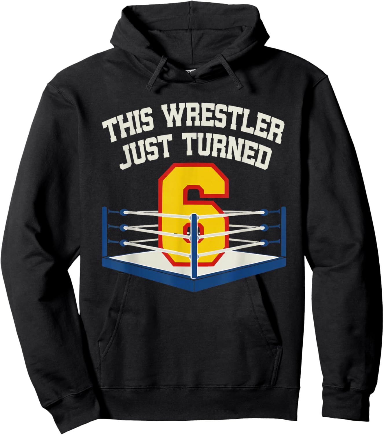 6th Wrestling Birthday This Wrestler Just Turned 6 Boys Hoodie - Hoodie | Black