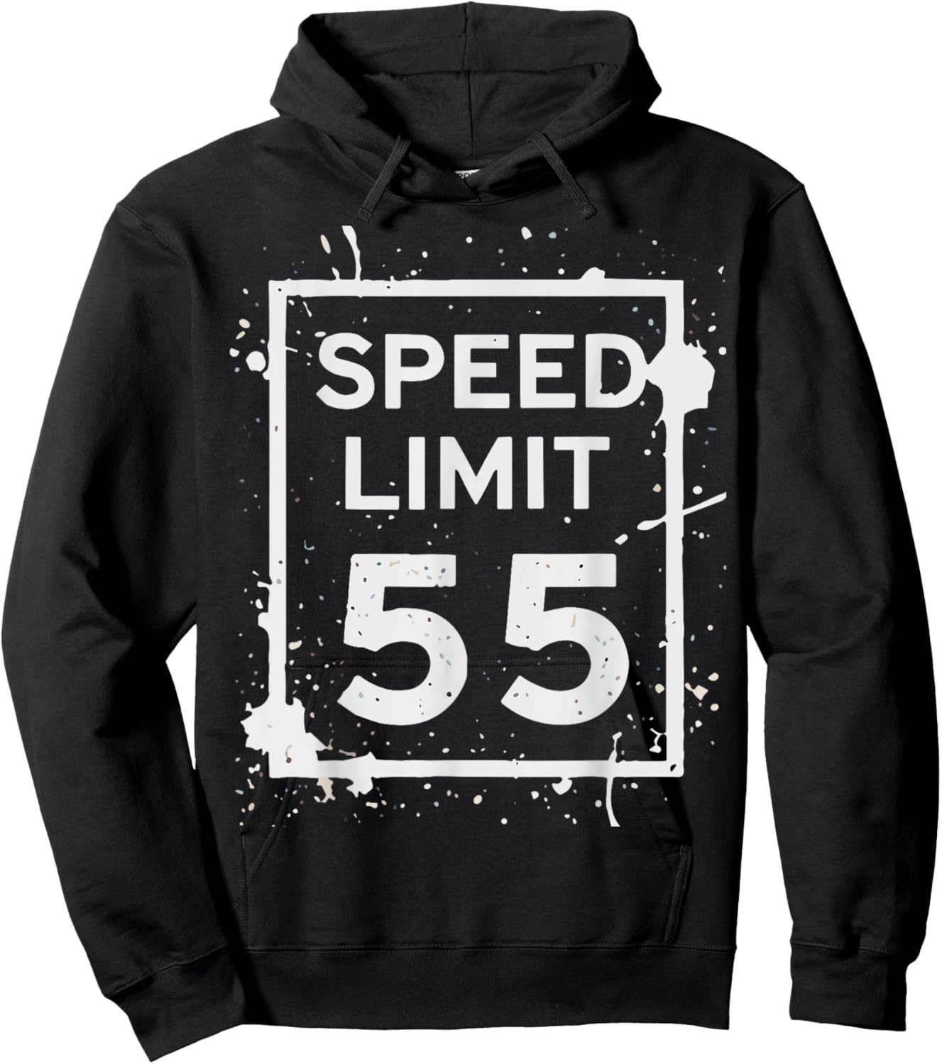 Vintage Speed Limit 55 Shirt, Funny 55th Birthday Road Sign Hoodie - Hoodie | Black