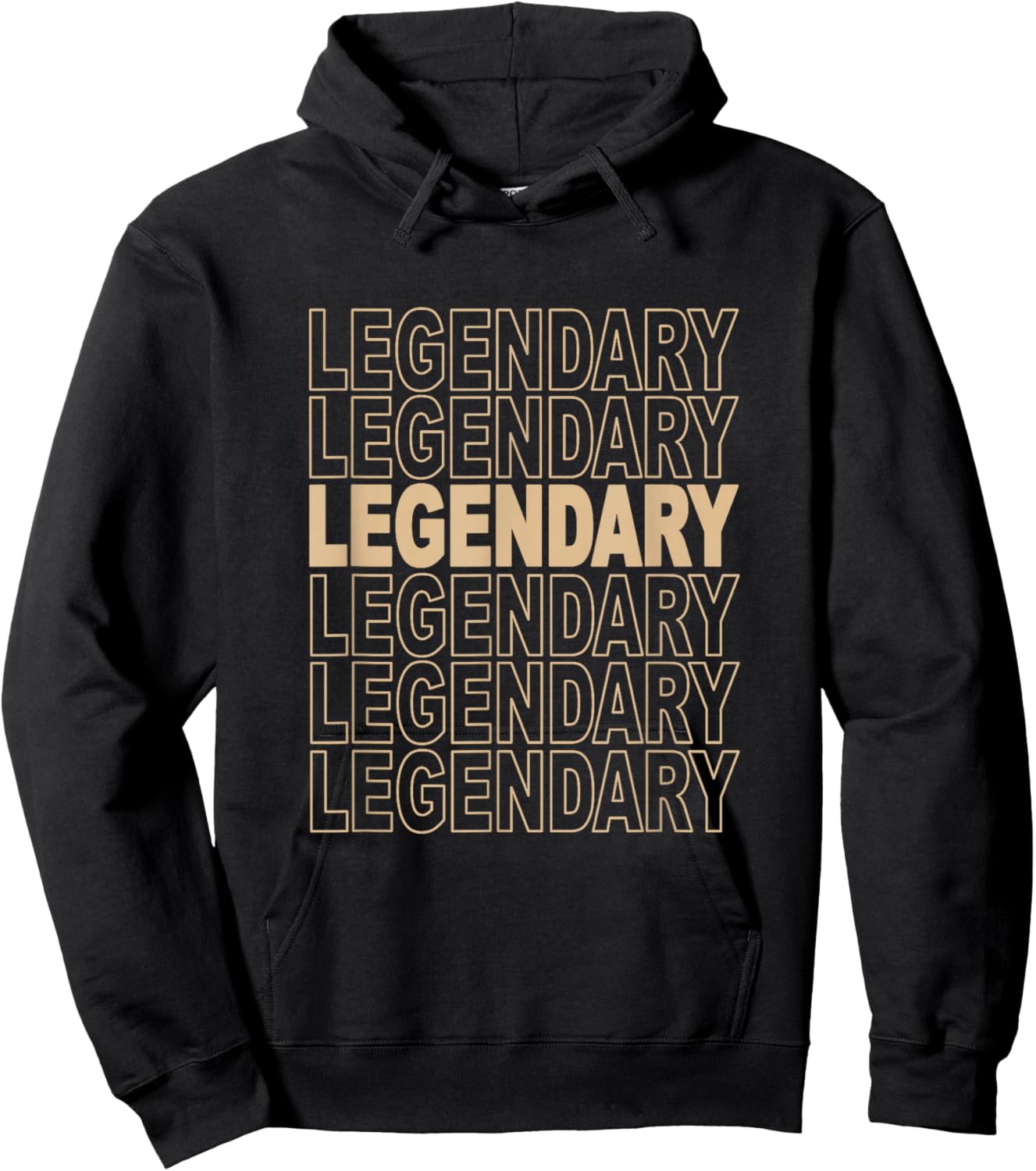 Tan Legendary Tan Color Graphic Hoodie - Hoodie | Black