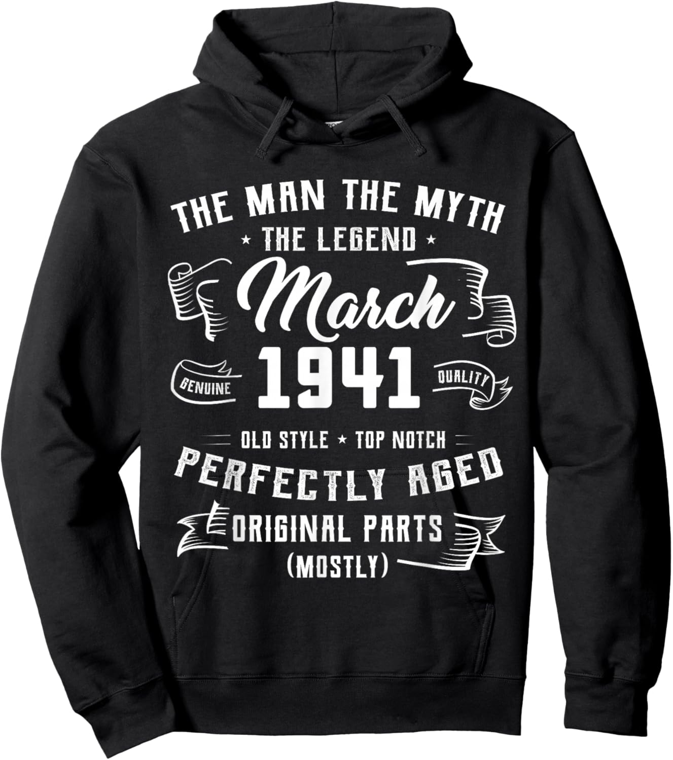 85th Birthday Gift Man Myth Legend March 1941 85 Yrs Old Hoodie - Hoodie | Black