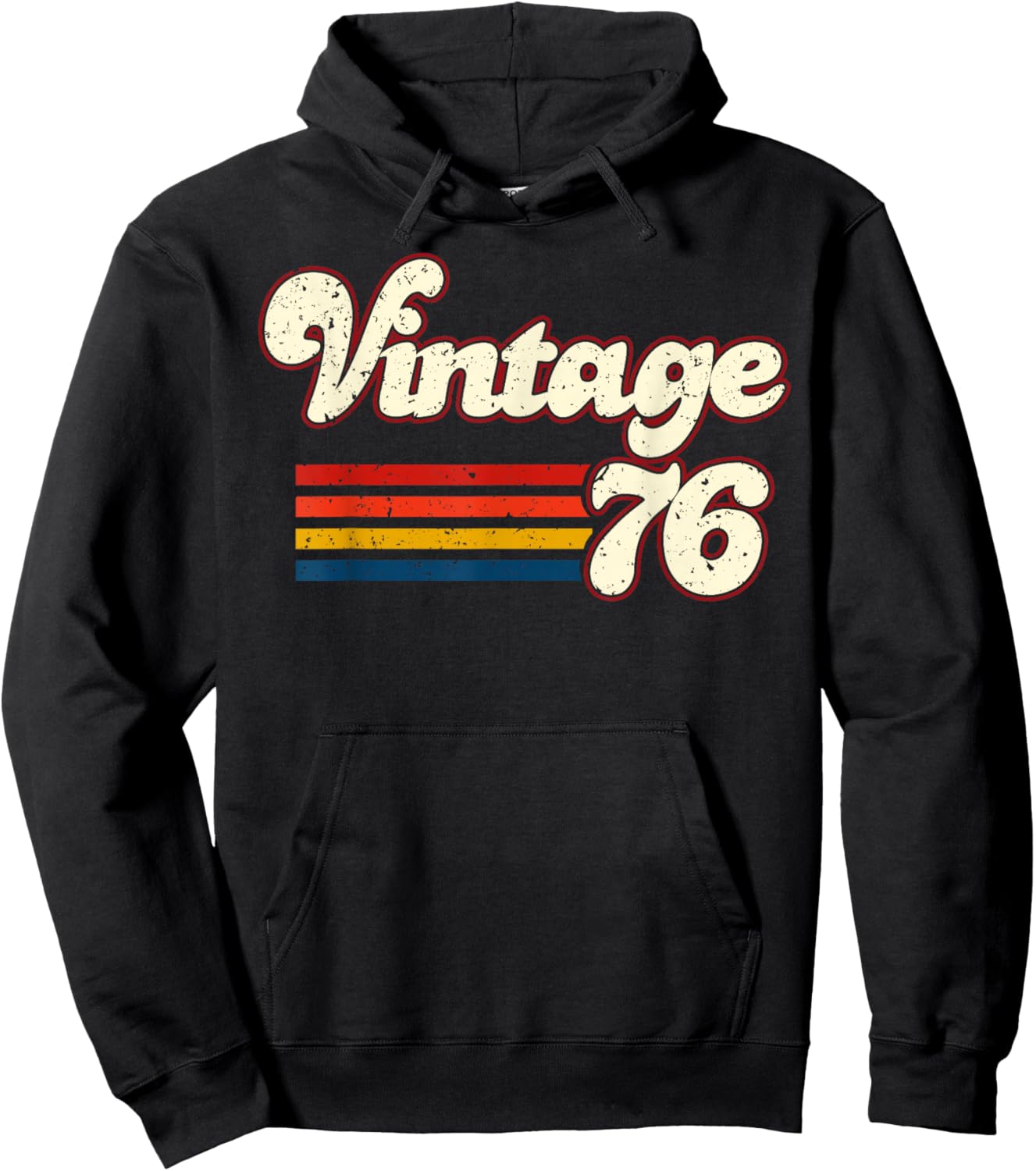 Vintage 76 Happy 50th Birthday Funny Men Women Retro Hoodie - Hoodie | Black