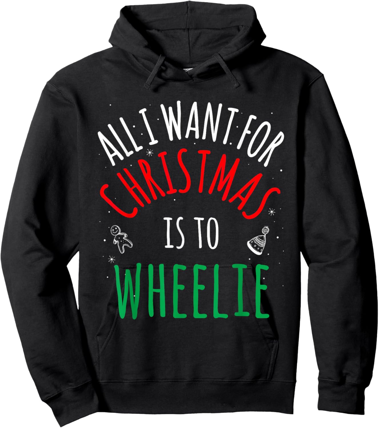 Wheelie Bike - Group Matching Family Christmas Funny Pajama Hoodie - Hoodie | Black