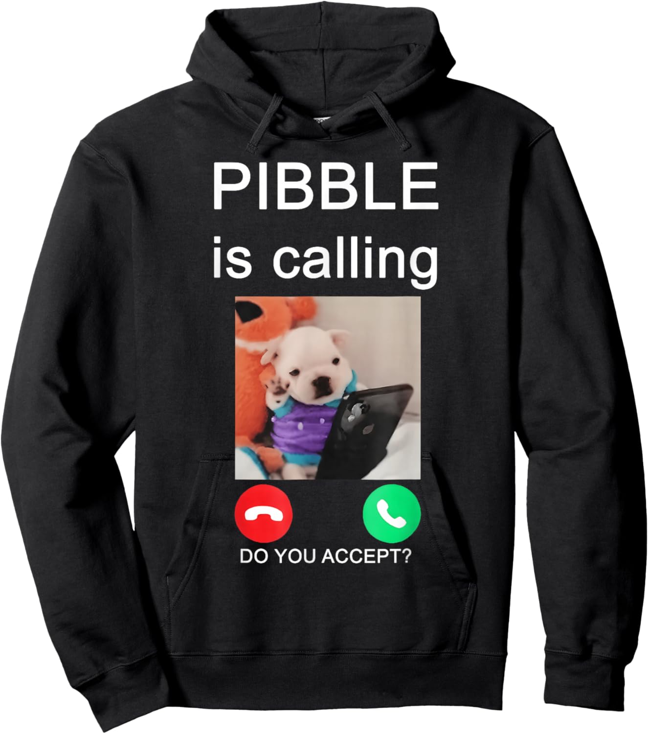 Pibble is Calling Funny Meme for Meme Fans Dog Lovers Hoodie - Hoodie | Black