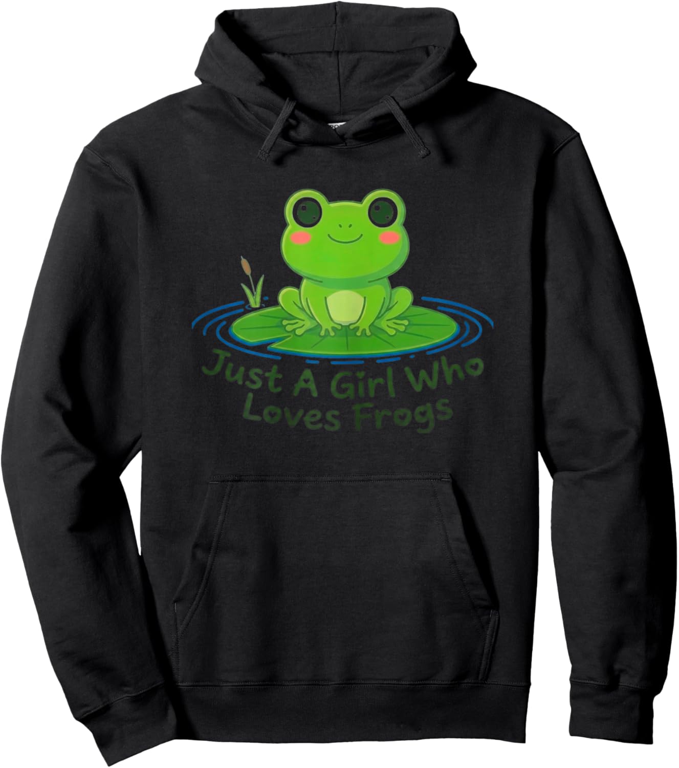 Just A Girl Who Loves Frogs Cute Kawaii Gift Women & Girls Hoodie - Hoodie | Black