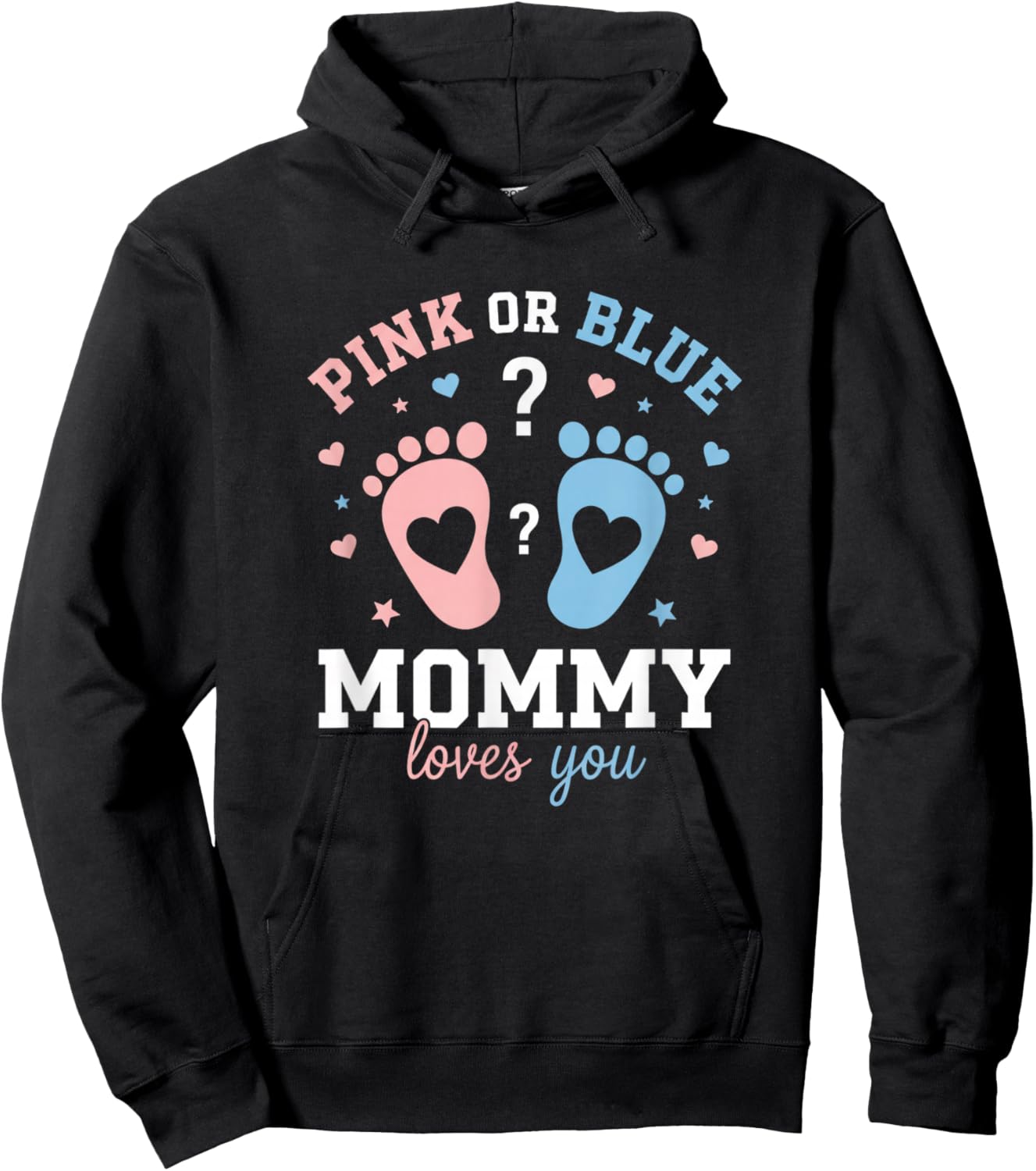 Mom Pink Or Blue Gender Reveal Mommy Loves You Pregnancy Ann Hoodie - Hoodie | Black