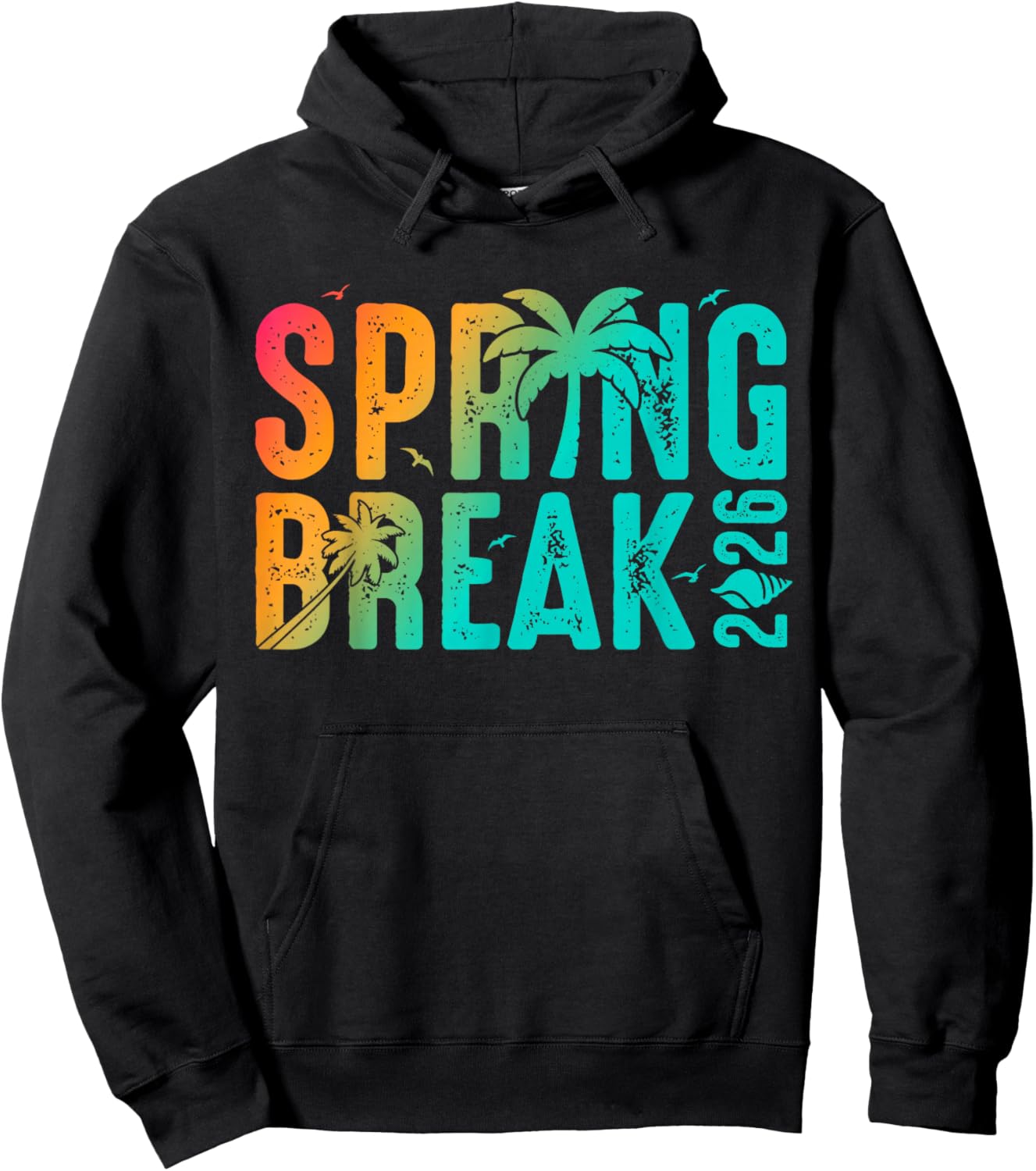 Vintage Spring Break 2026 Vacation Beach Family Friend Trip Hoodie - Hoodie | Black