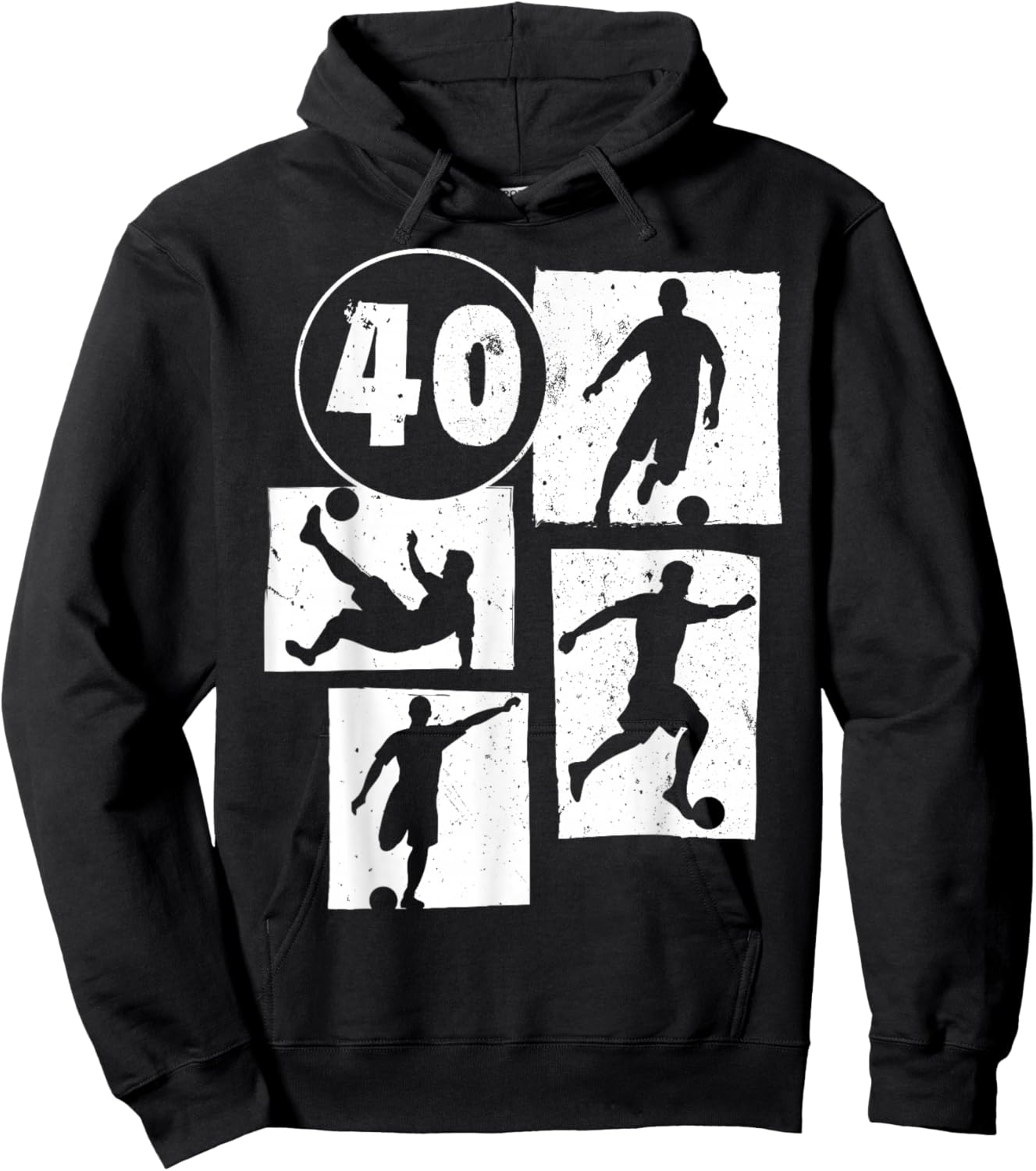 40th Birthday Man Woman Soccer Player Football 40 Years Old Hoodie - Hoodie | Black