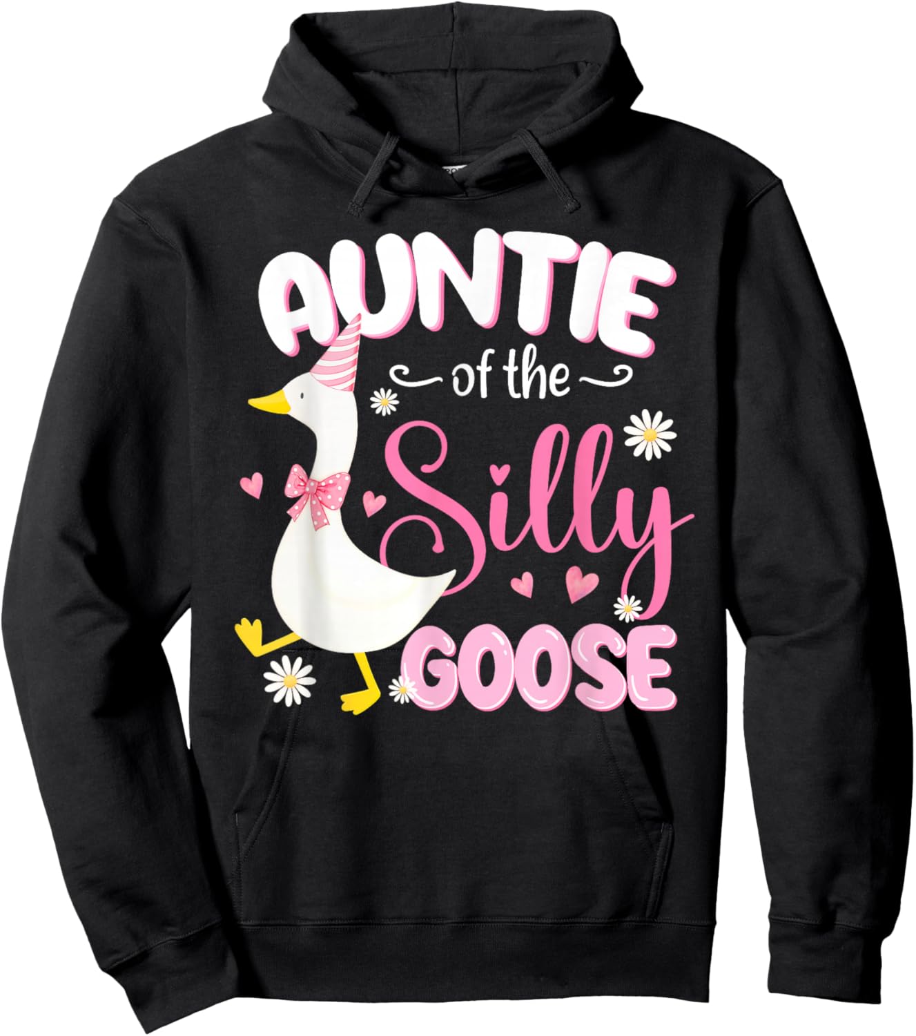 Silly Auntie Goose Auntie 1st Birthday Family Matching Party Hoodie - Hoodie | Black