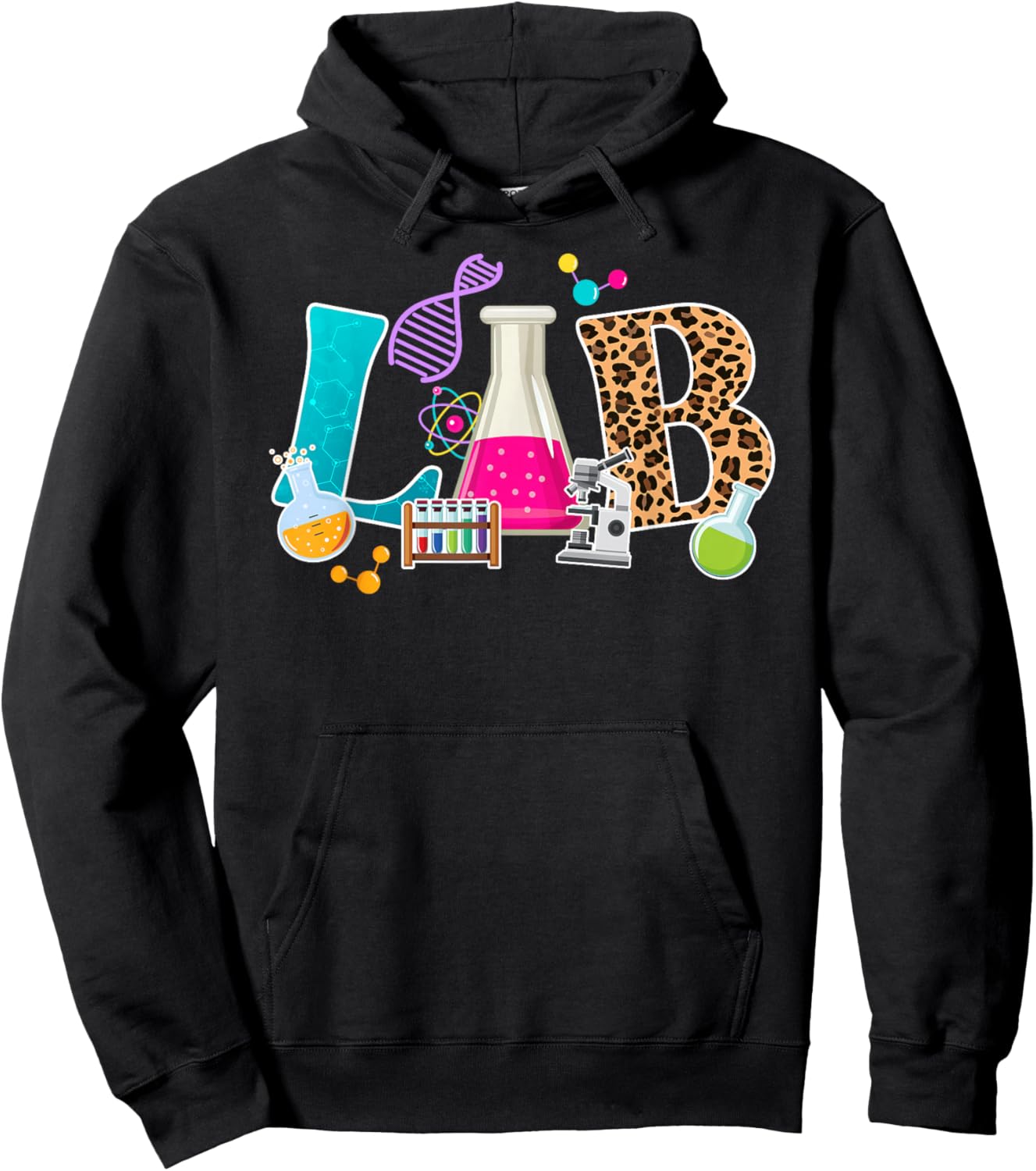 Lab Leopard Laboratory Technician Lab Technologist Hoodie - Hoodie | Black