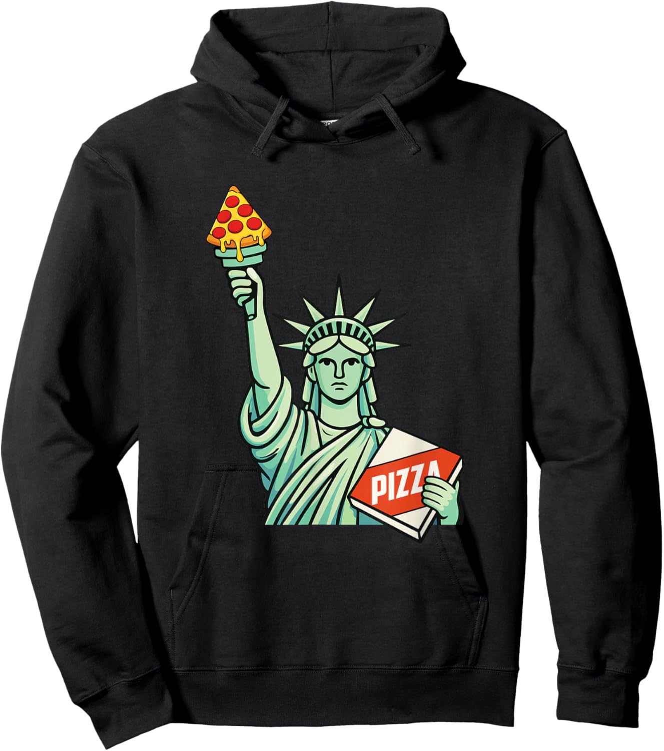 Pizza Statue of Liberty - Italian Food Lover Pizza Baker Hoodie - Hoodie | Black