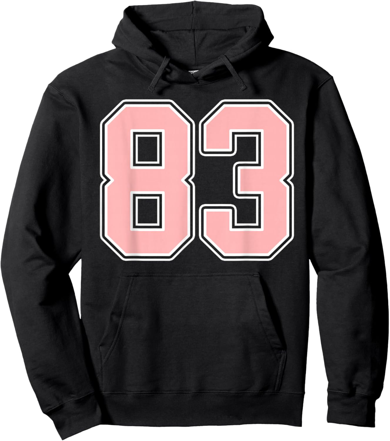 Cute Pink and White Number 83 Jersey Player Uniform #83 Fan Hoodie - Hoodie | Black