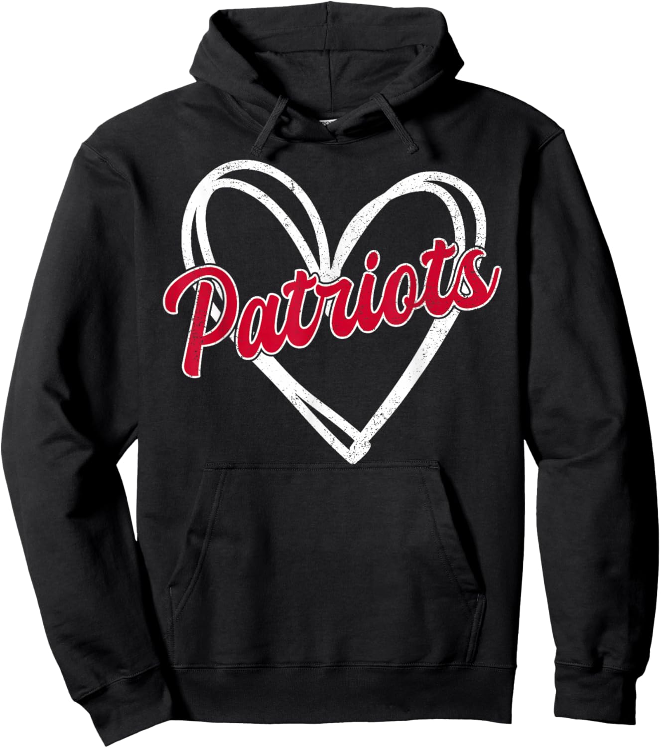 Vintage Patriot Vintage Heart Design Men Women Kids Hoodie - Hoodie | Black
