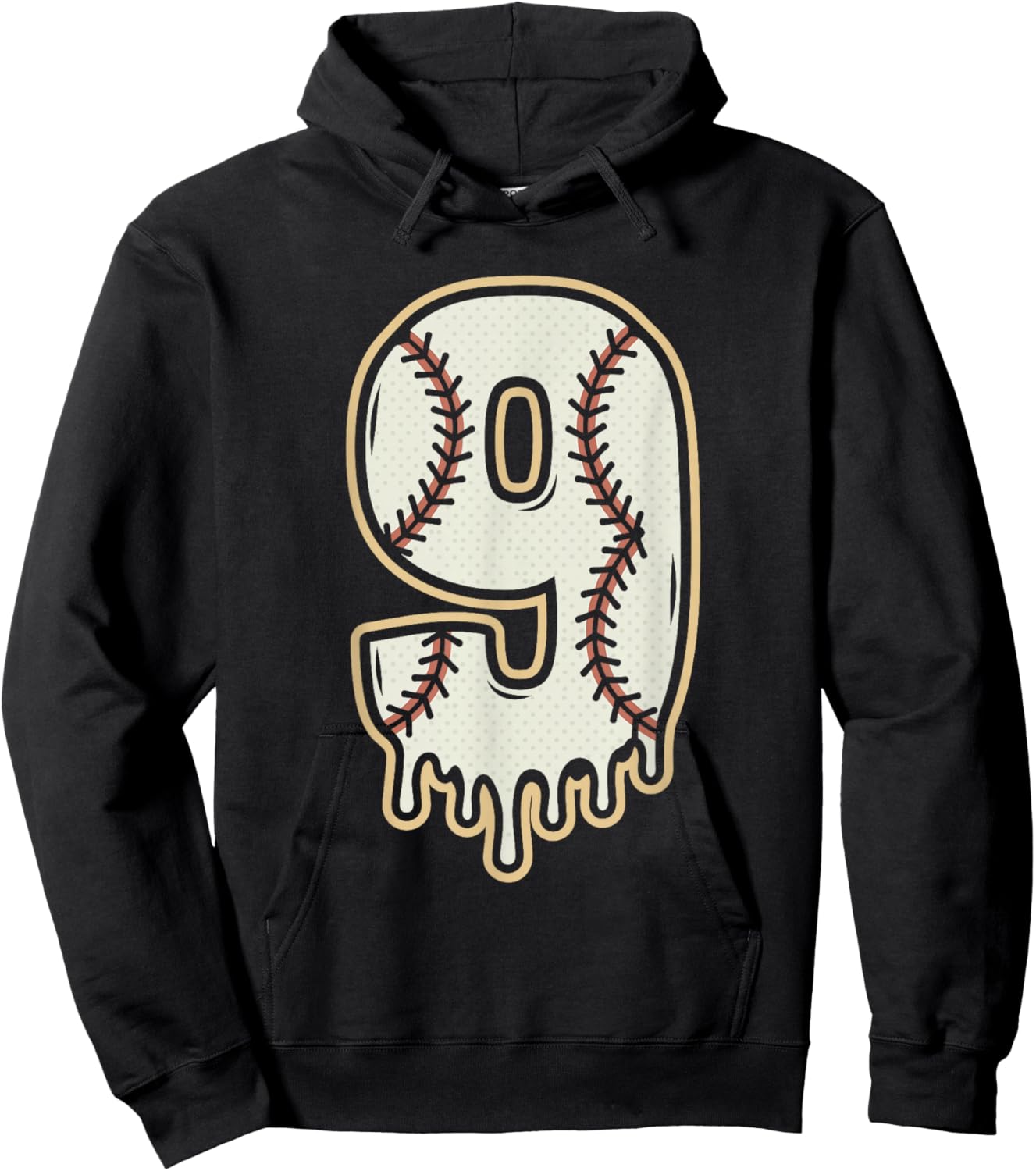 Dripping 9th Birthday Baseball Brainrot Meme Slang 9 Year Hoodie - Hoodie | Black