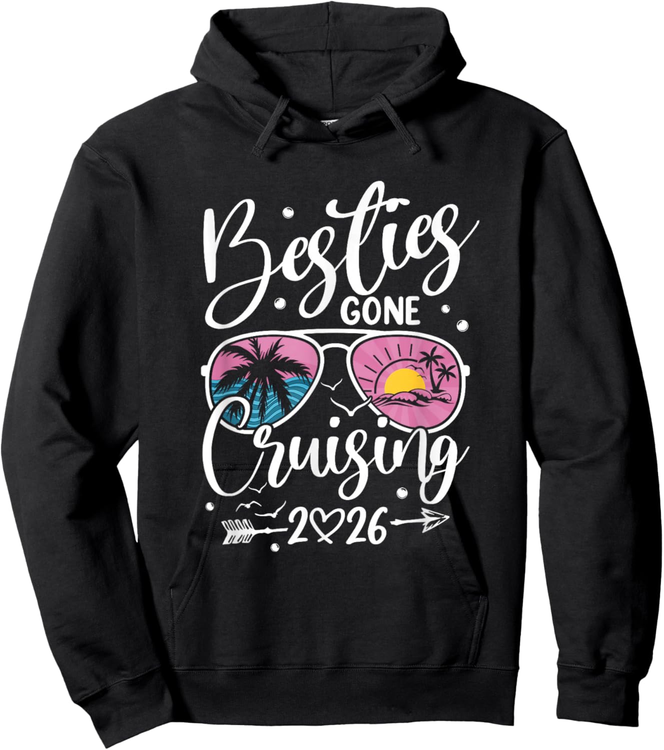 Besties Gone Cruising 2026 Girls Matching Women Cruise Hoodie - Hoodie | Black