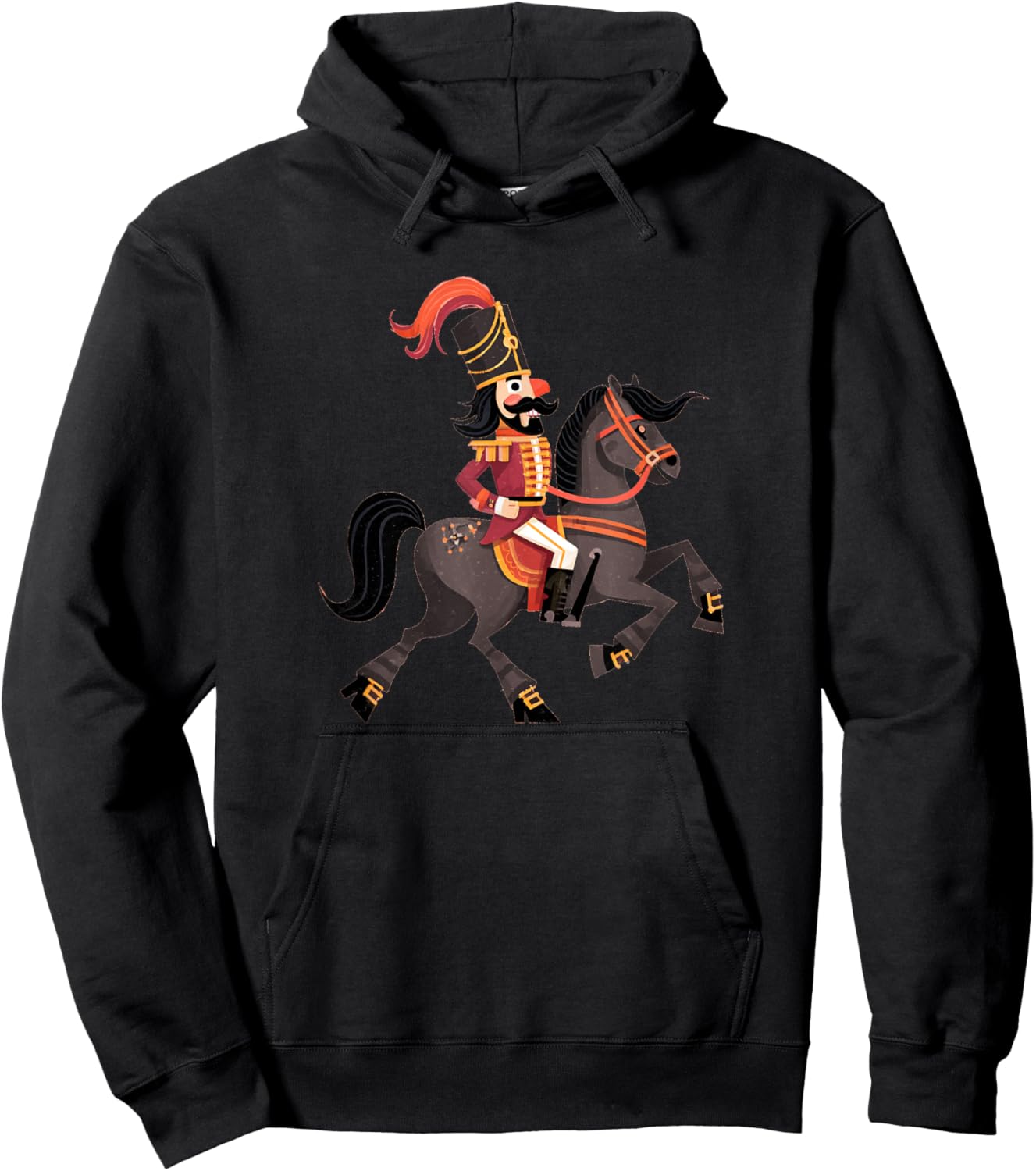 Cool Cowboy Nutcracker with Rodeo Horse Hoodie - Hoodie | Black