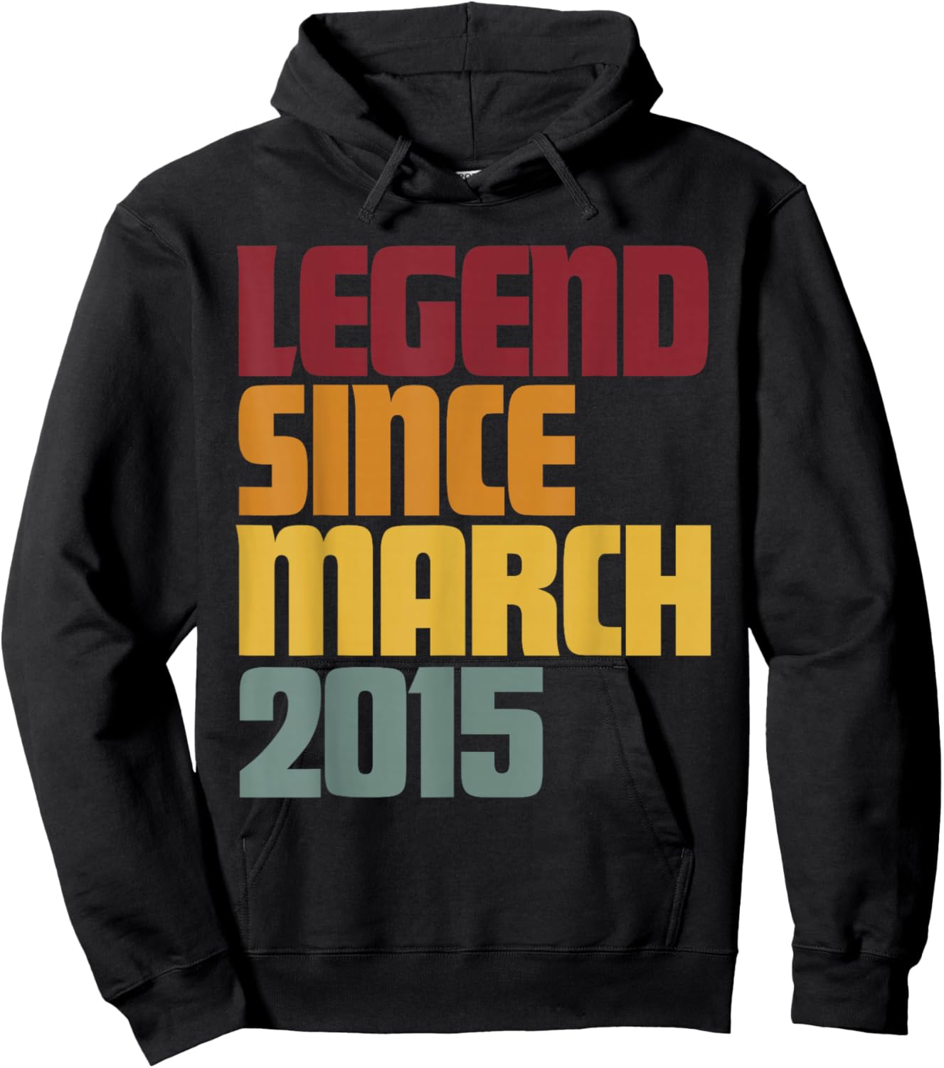 Legend Since March 2015 11th Birthday - Vintage Funny Hoodie - Hoodie | Black