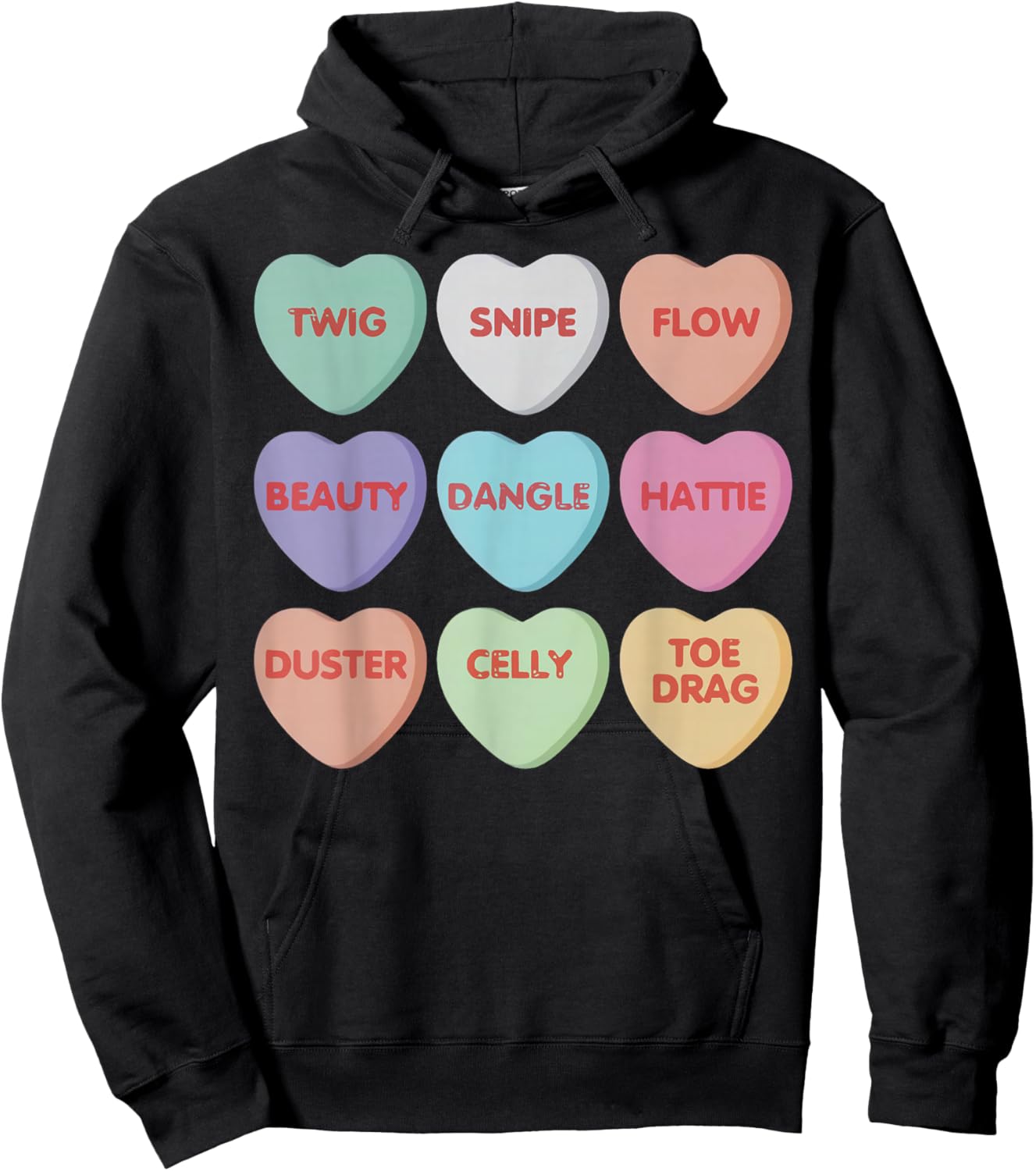 Valentines Day Hockey Conversation Candy Heart Hockey Player Hoodie - Hoodie | Black