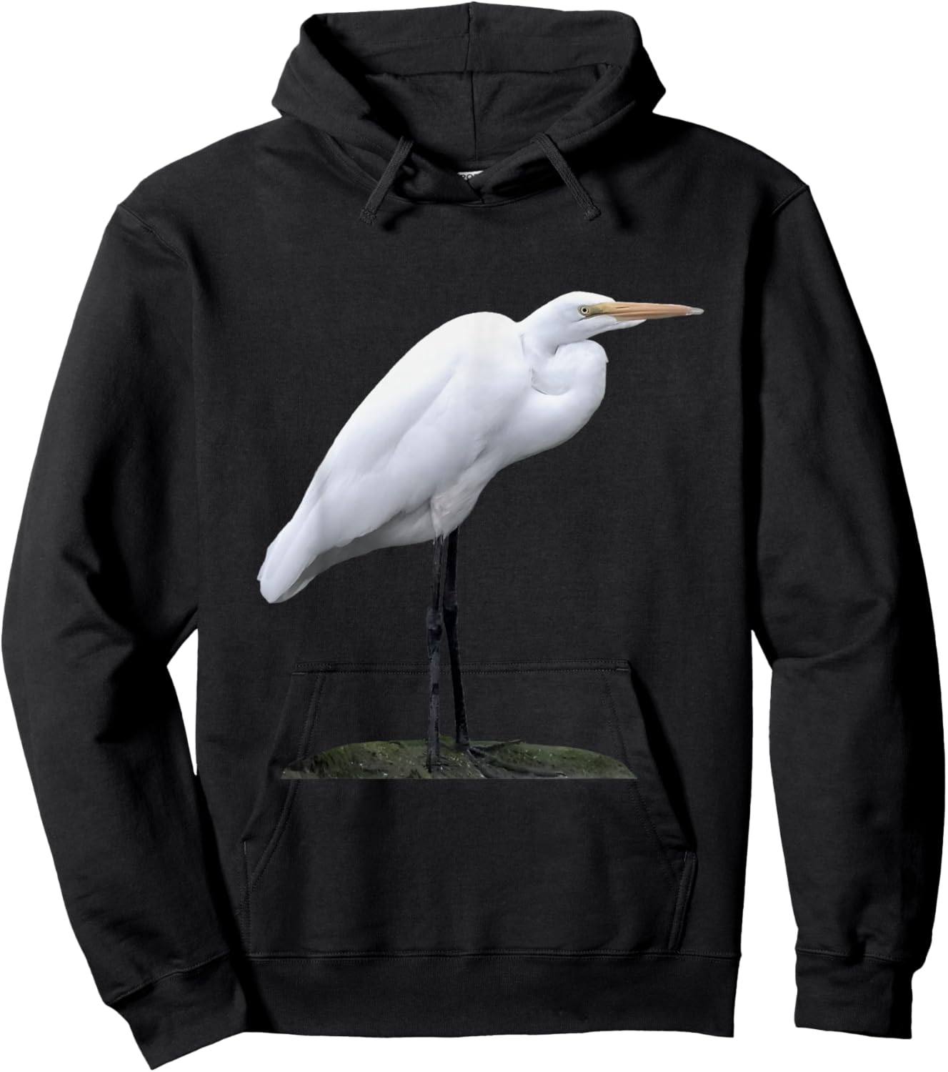 Great Egret : Wetland Wildlife Hoodie - Hoodie | Black