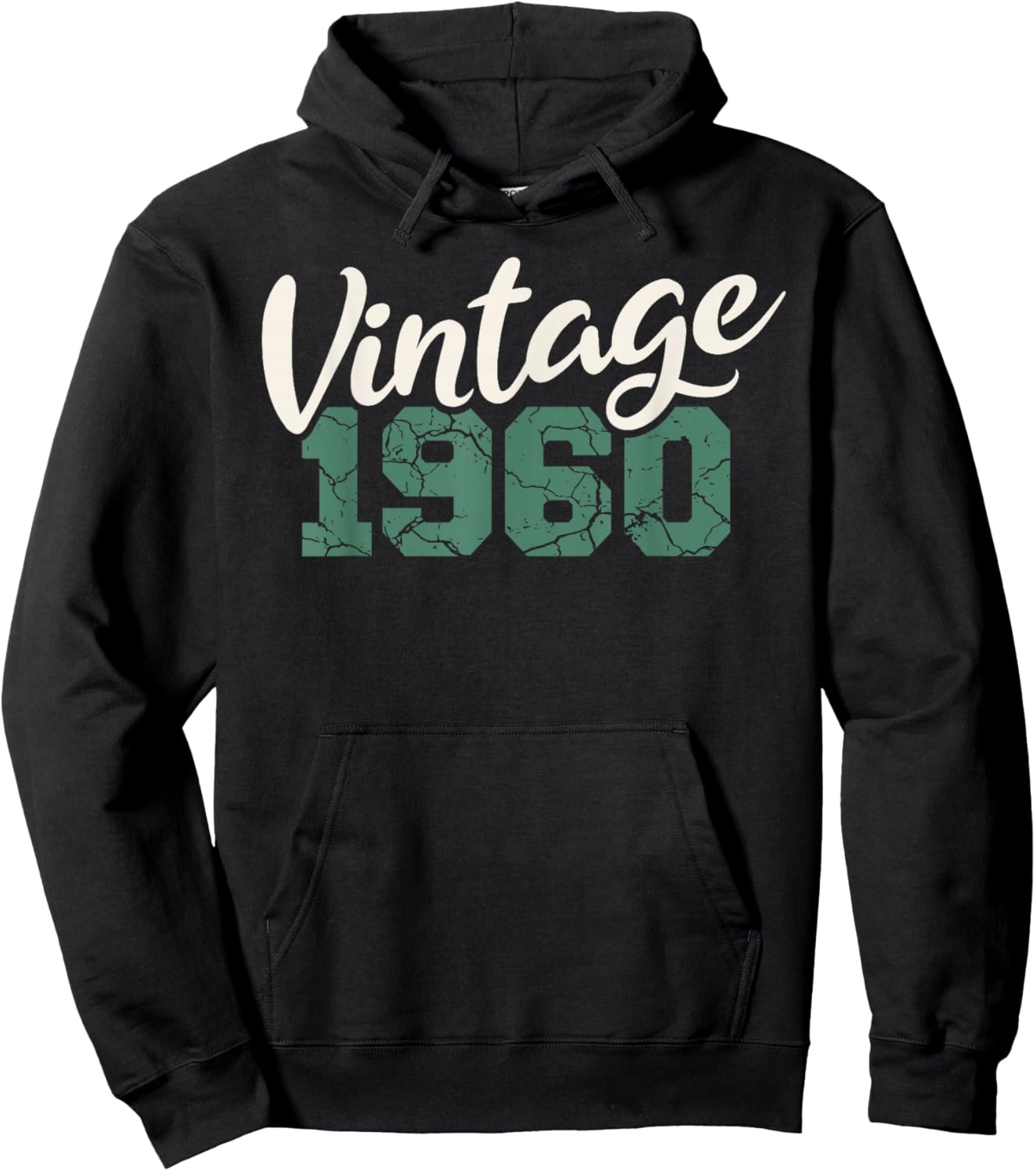 Vintage 1960 Birthday Men Women Retro Distressed Graphic Hoodie - Hoodie | Black