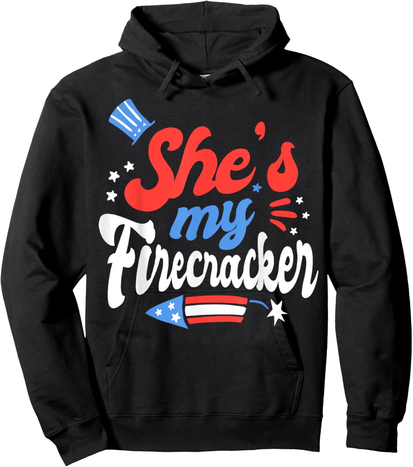 She's My Firecracker Matching 4th of July 2026 for Couples Hoodie - Hoodie | Black
